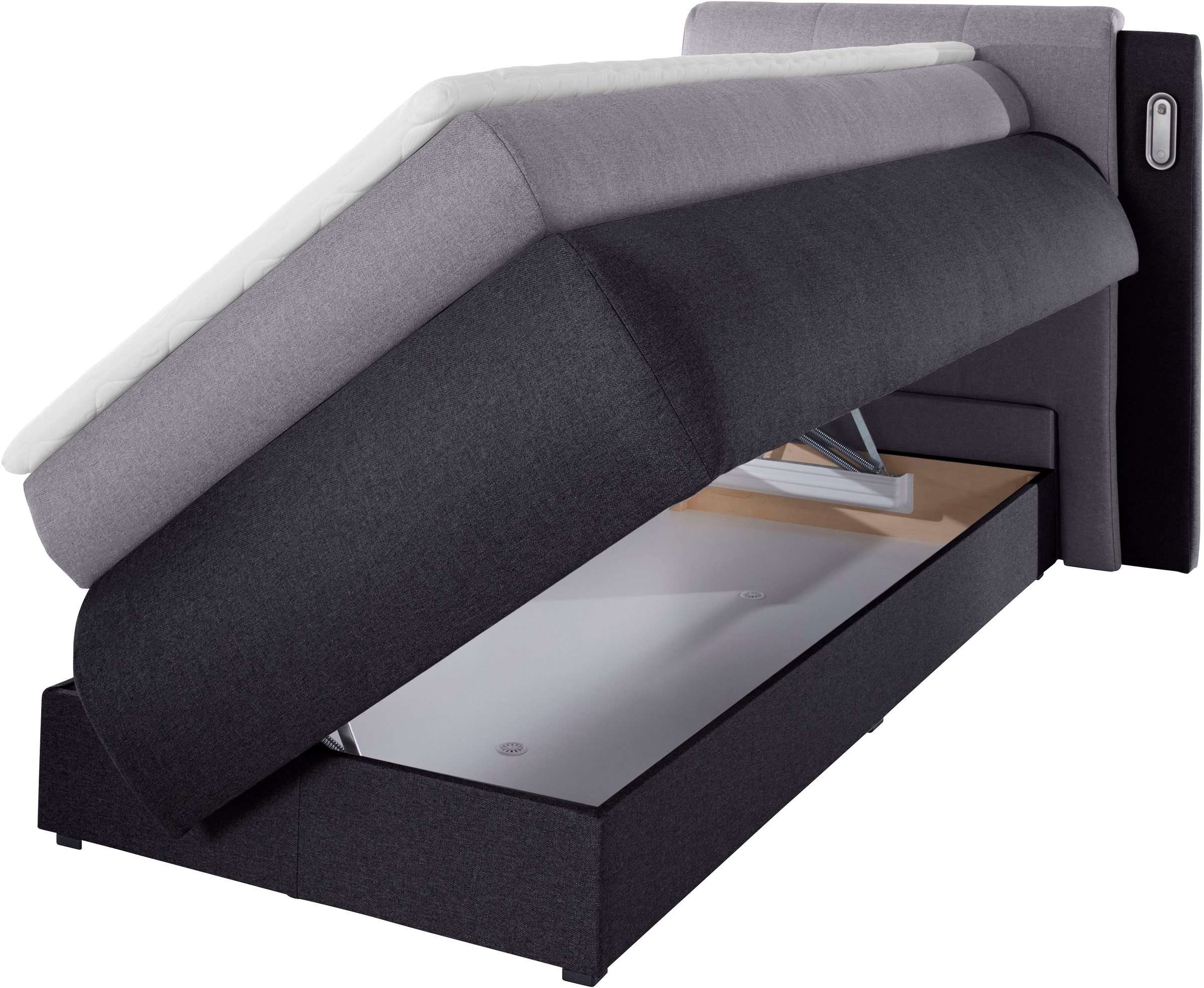 COLLECTION AB Boxspringbett »Borna«, inklusive Bettkasten, LED-Beleuchtung und Topper