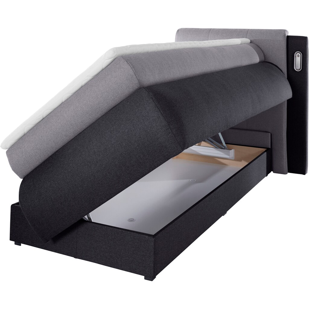 COLLECTION AB Boxspringbett »Borna«, inklusive Bettkasten, LED-Beleuchtung und Topper