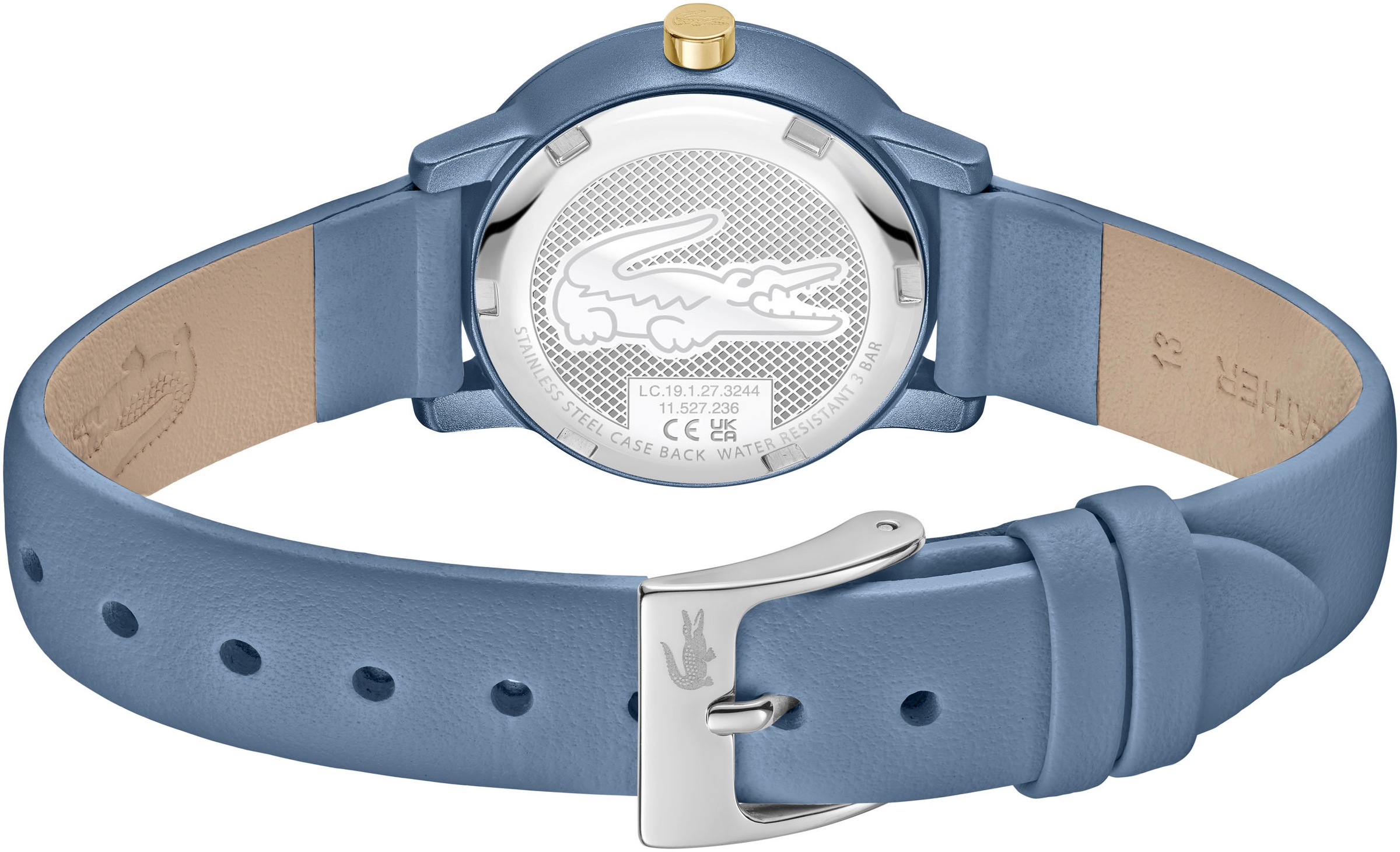 Lacoste Quarzuhr »LACOSTE 12.12 SWIFT«, Armbanduhr, Damenuhr, Lederarmband, analog