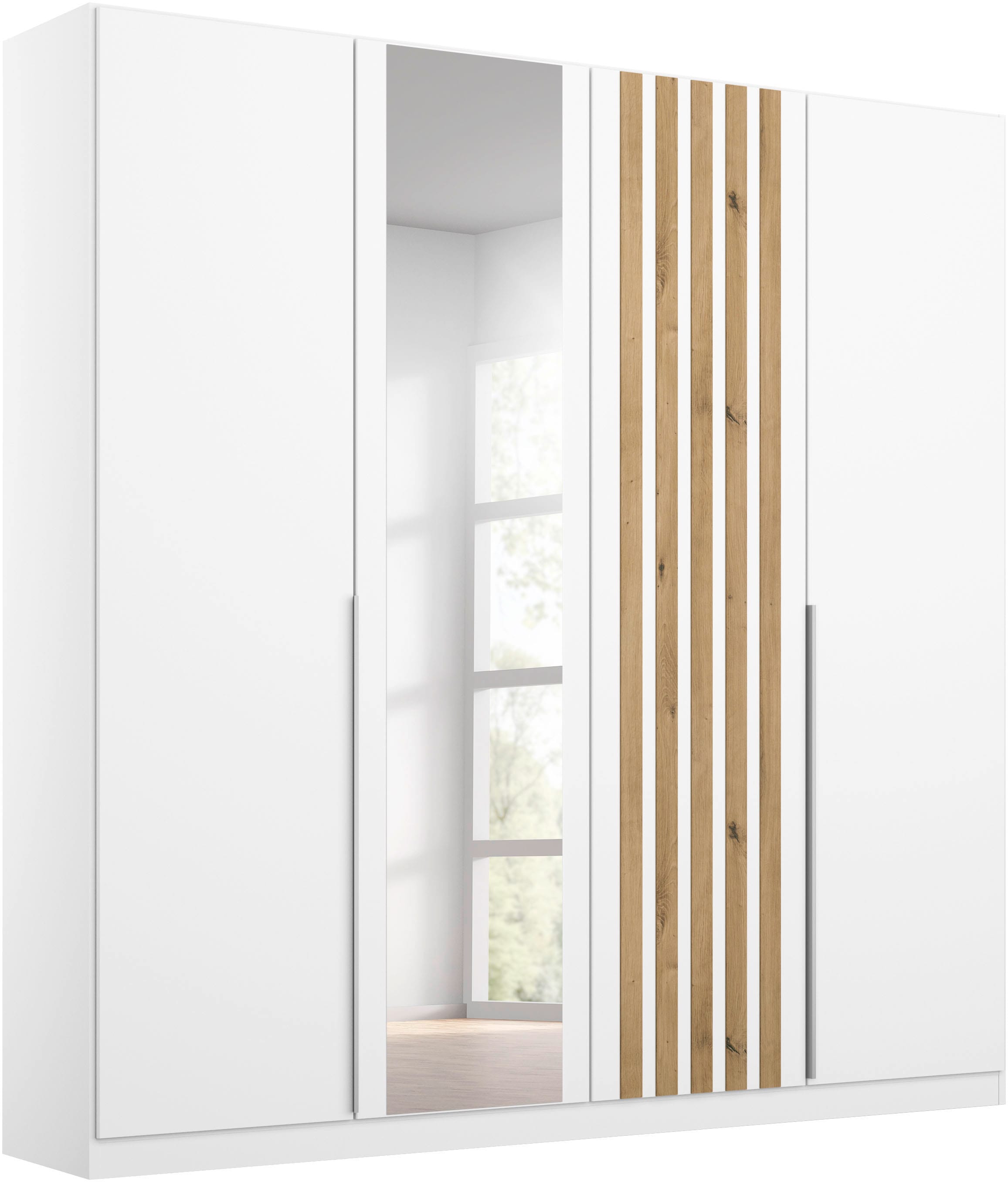 rauch "Kleiderschrank Schrank Garderobe Breiten 181/226/271 cm LAMELLA" 3 verschiedene Ausstattungen BASIC/CLASSIC/PREMIUM (inkl. SOFT-CLOSE), elegante Lamellen-Auflage in 3D Akustikpaneel Optik MADE IN GERMANY