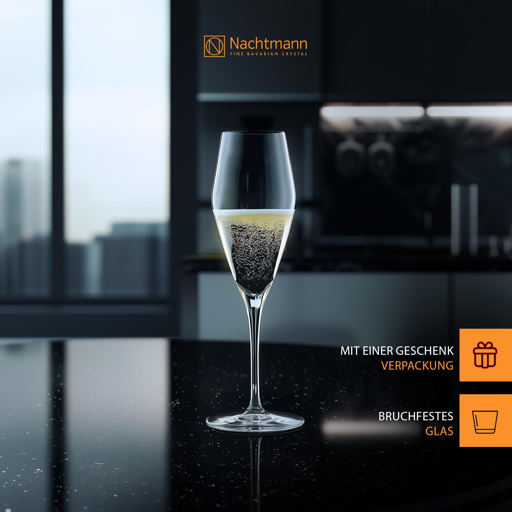 Nachtmann Champagnerglas »Champagnergläser ViNova 280 ml 4er Set transparent«
