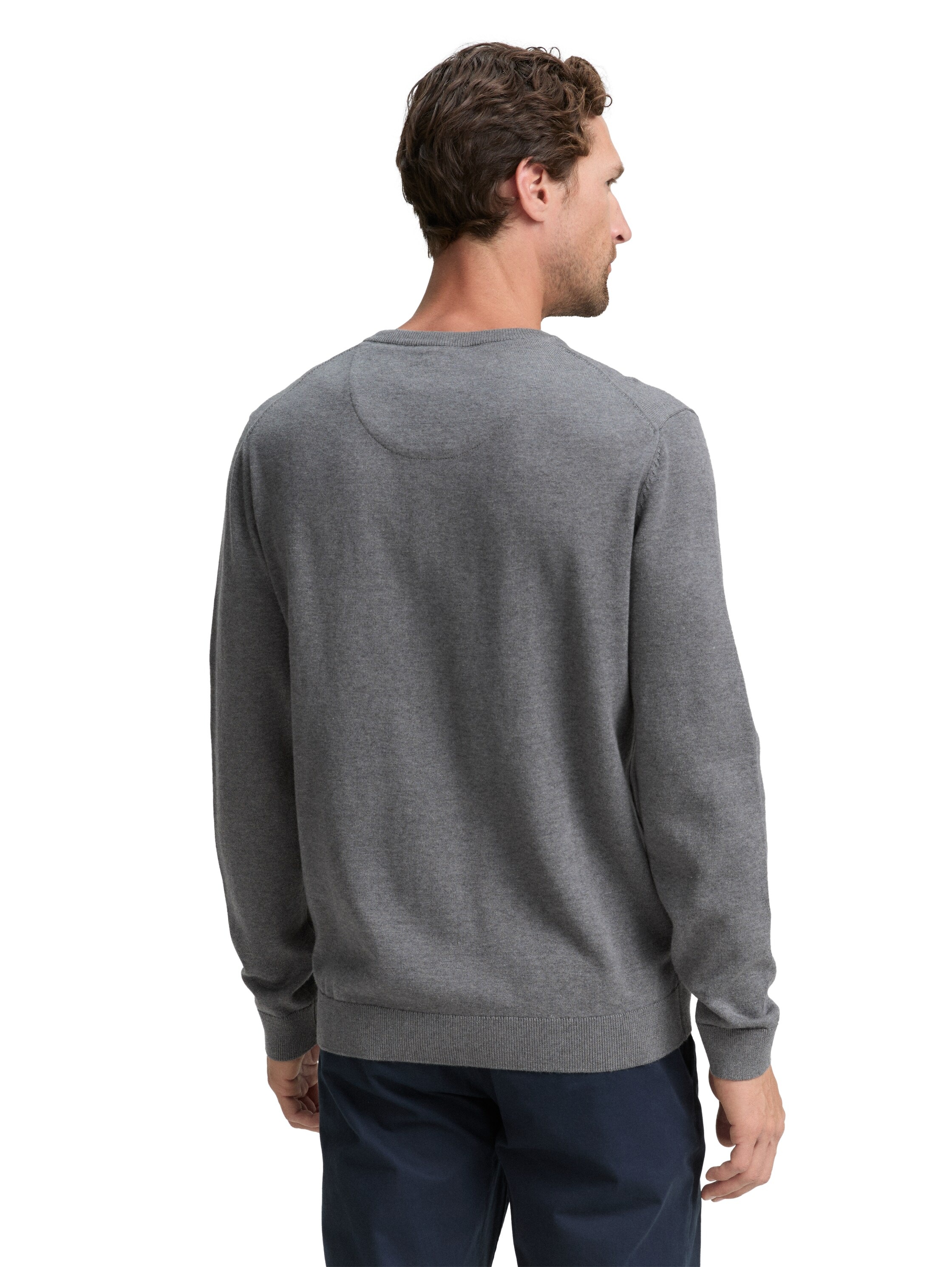 TOM TAILOR V-Ausschnitt-Pullover, mit kleiner Logo-Stickerei günstig online kaufen
