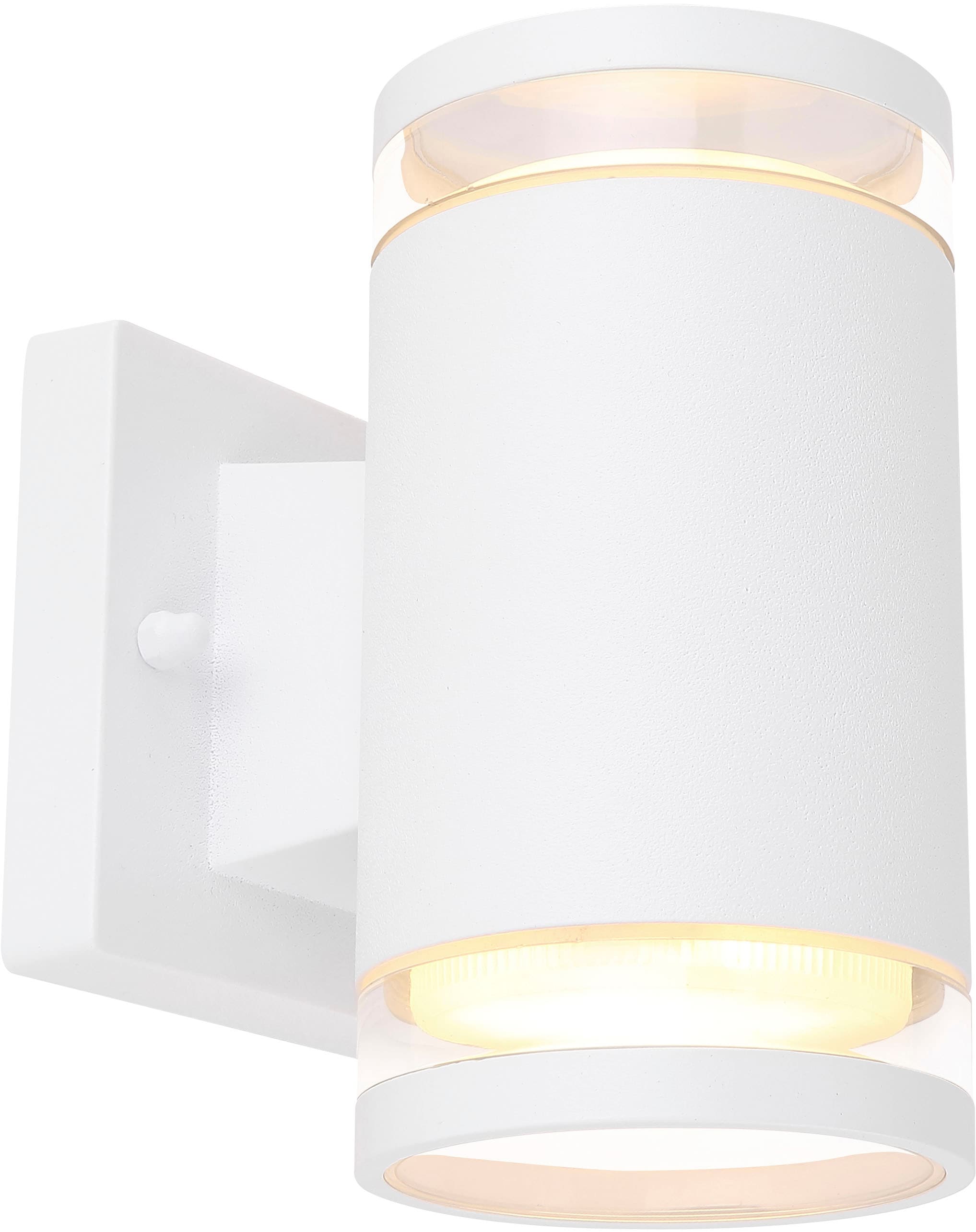 GLOBO LIGHTING Außen-Wandleuchte "ALCALA" GX53 1 Stk. Außenleuchte Aluminium, klar, Licht auf-/abwärts, IP44