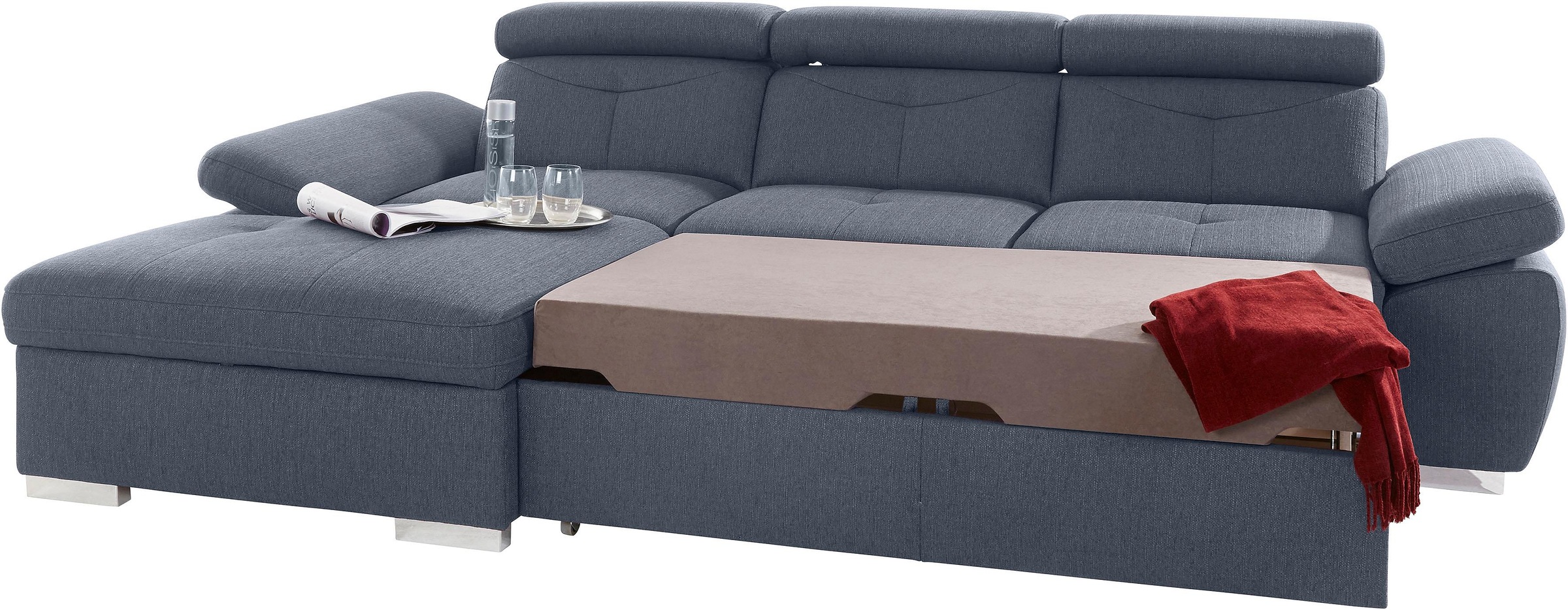 exxpo - sofa fashion Ecksofa "Spring, super bequem, mit Armteil- und Kopfte günstig online kaufen