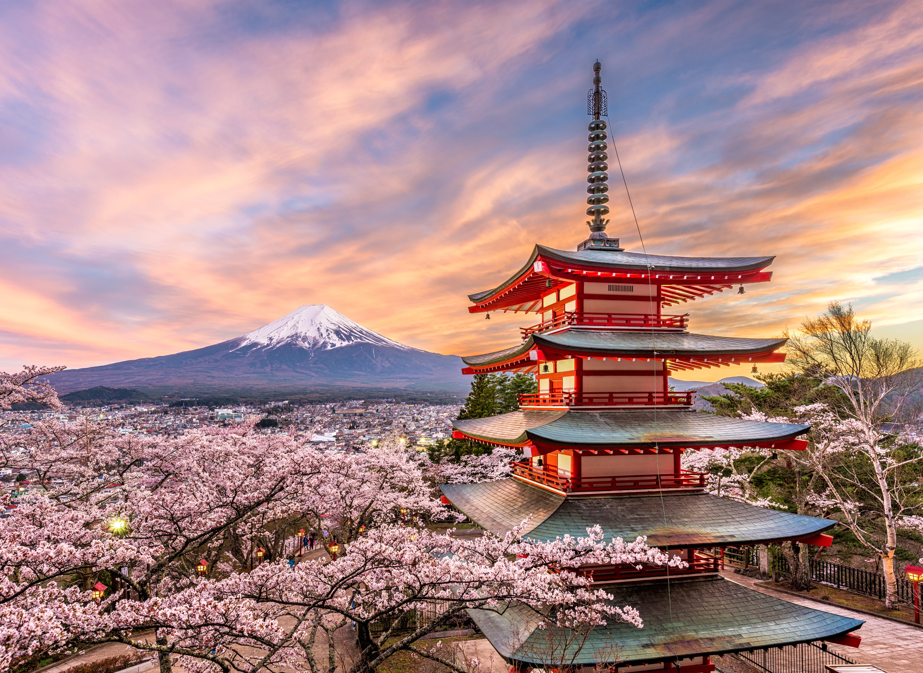 Papermoon Fototapete "Fujiyoshida Chureito Pagoda Japan" glatt