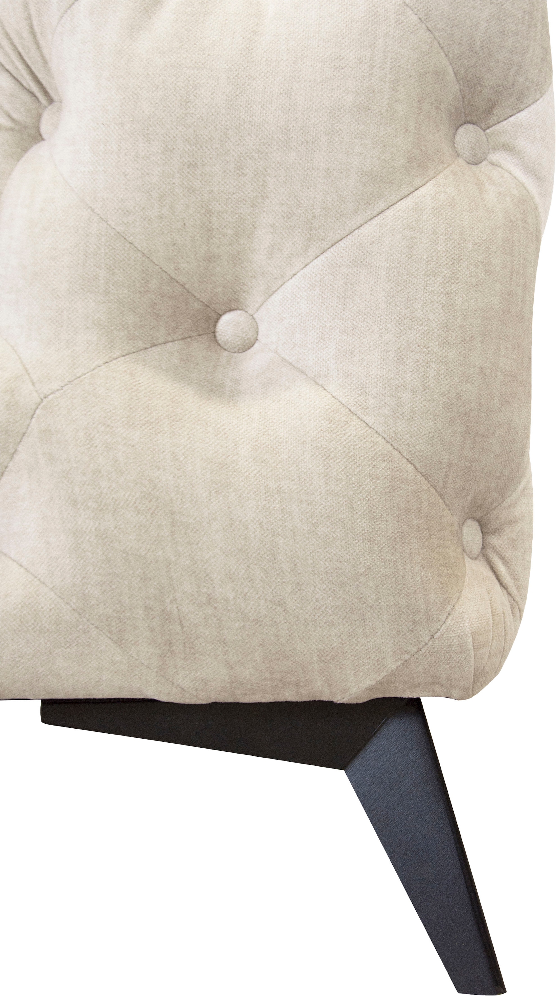 Leonique Chesterfield-Sofa »Ecksofa GLYNIS L-Form mit Wellenunterfederung, Maße B/T/H 264/204/75cm«, aufwändige Knopfheftung, moderne Chesterfield Optik, Fußfarbe wählbar
