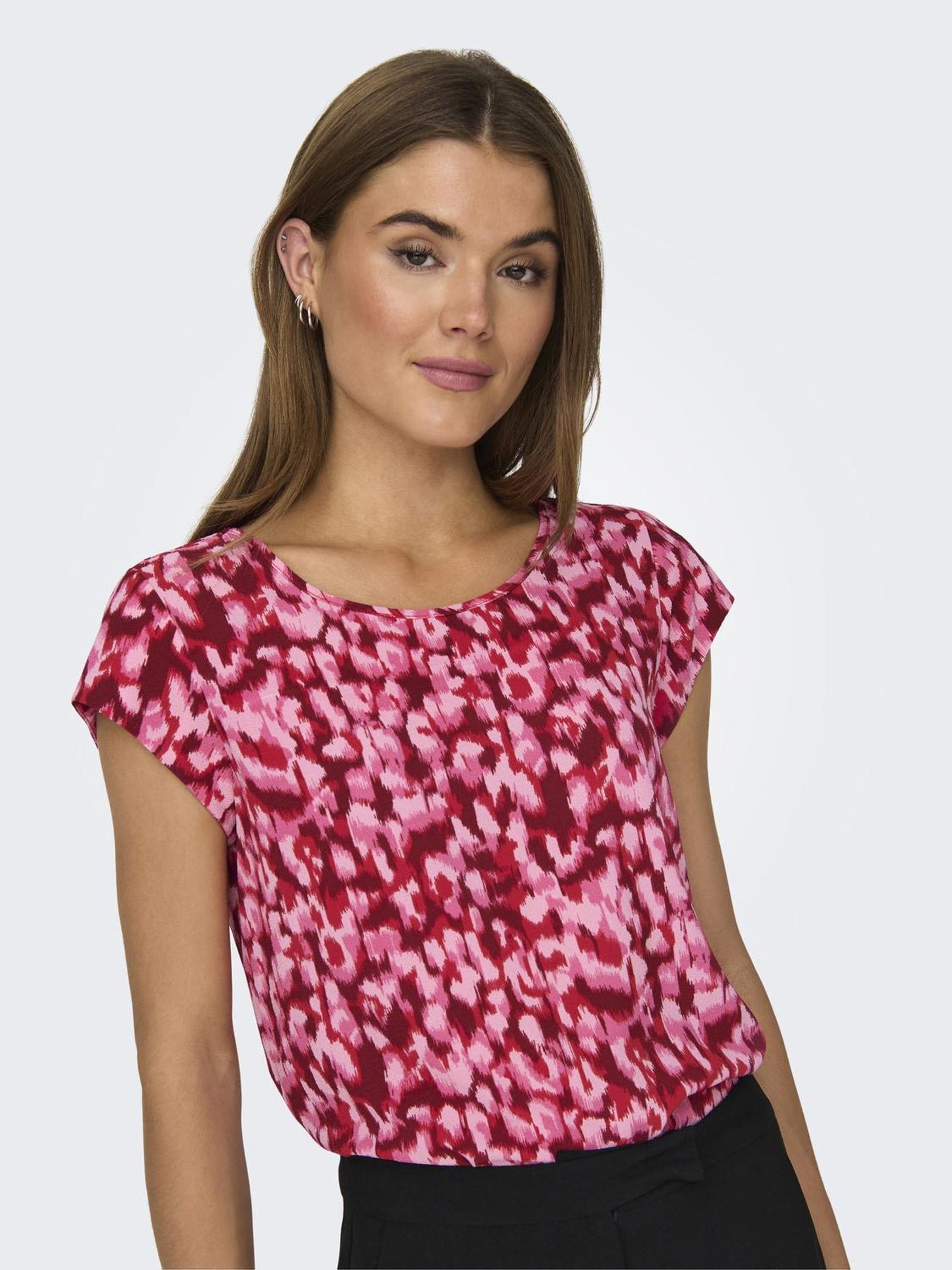 ONLY Shirtbluse »ONLVIC S/S AOP TOP NOOS PTM«, mit Allover Druck