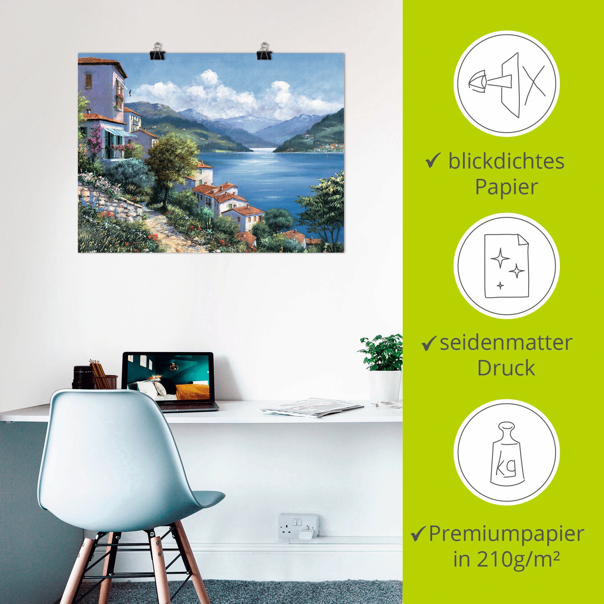 Artland Wandbild »Urlaubsaussicht«, Gewässer, (1 St.), als Leinwandbild, Poster in verschied. Größen