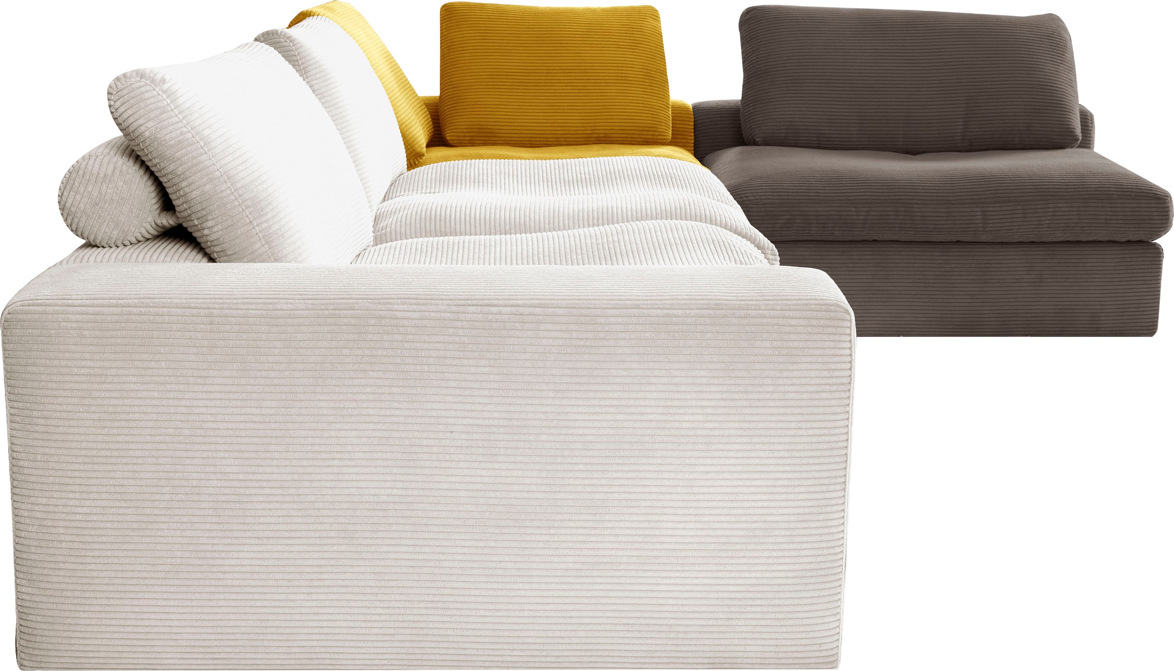 alina Ecksofa »Sandy«, mit losen Sitz und Rückenkissen, in modernem Cordstoff