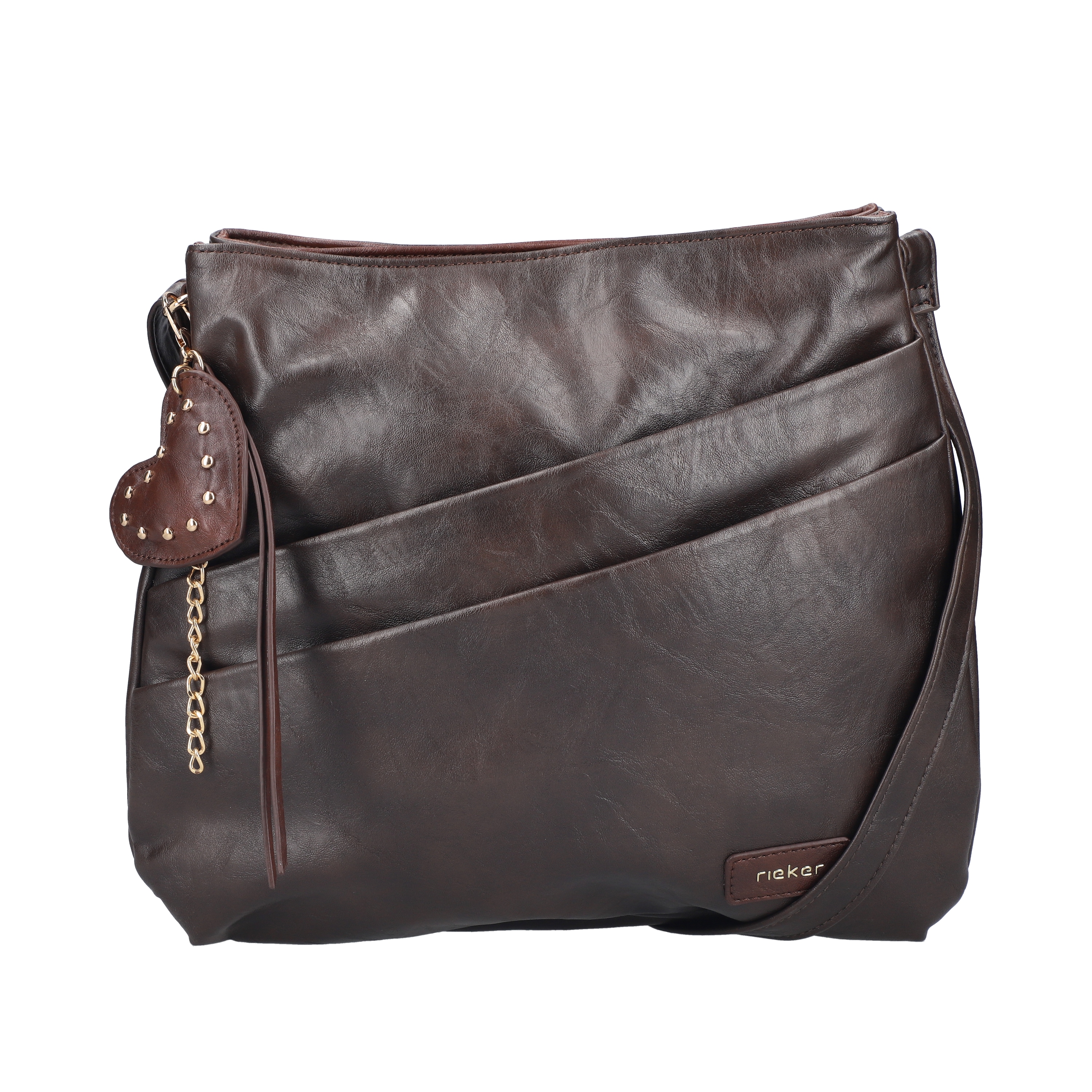 Rieker Umhängetasche Schultertasche, Damen Handtasche mit zwei Hauptfächern