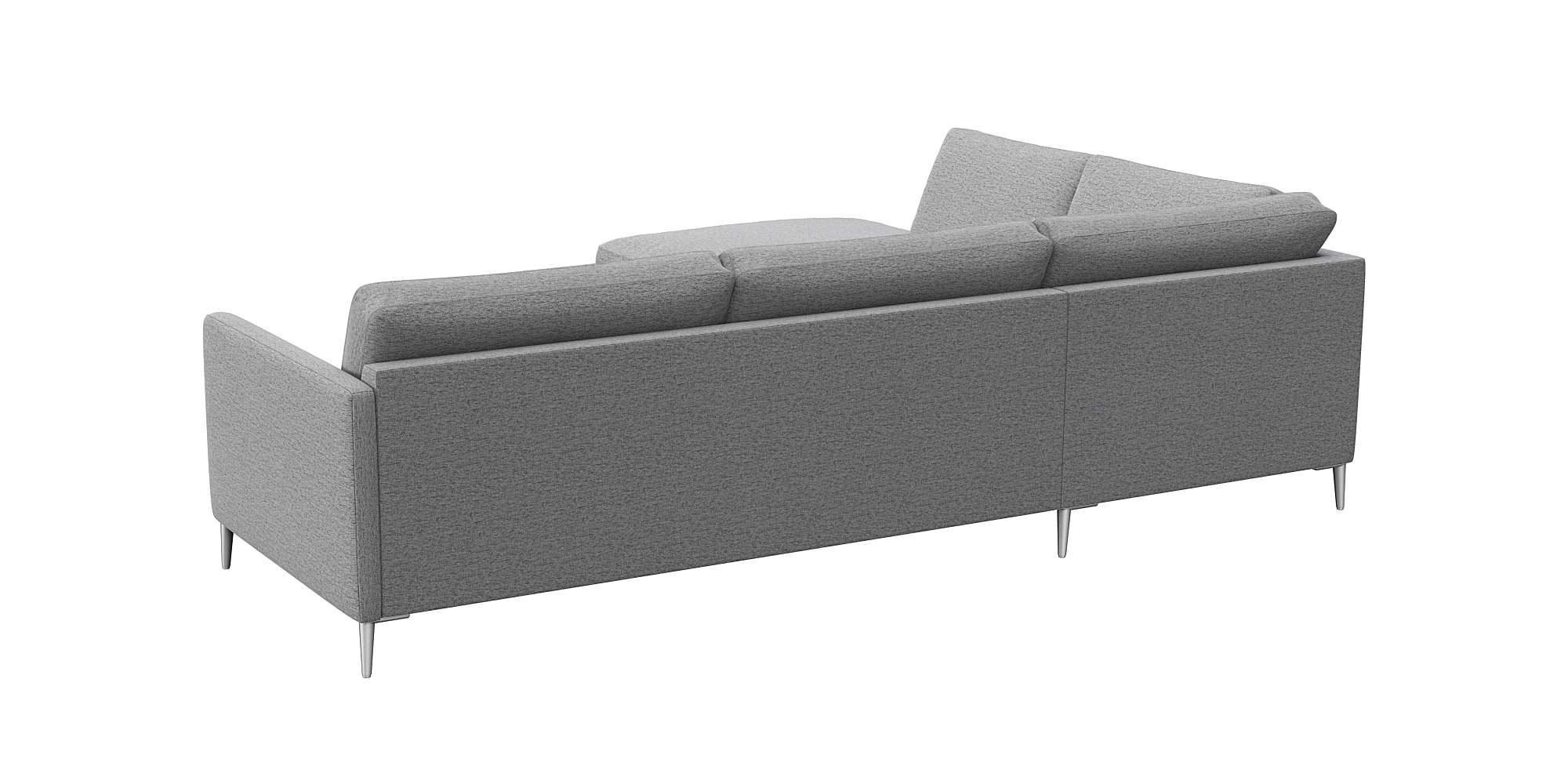 FLEXLUX Ecksofa »Fiore, L-Form«, schmale Armlehnen, Kaltschaum, Füße Alu