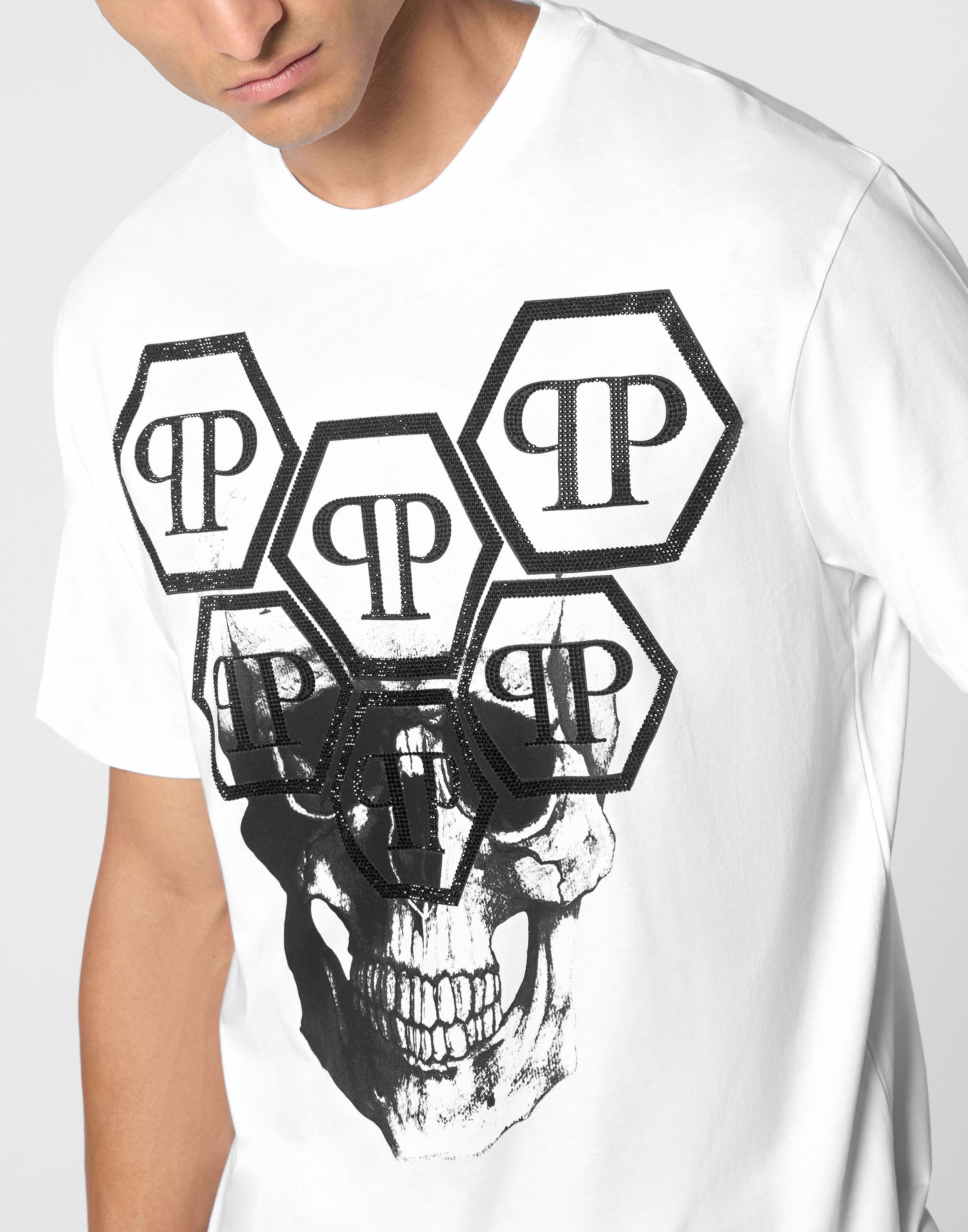 PHILIPP PLEIN T-Shirt »Skull Mit Schmucksteinen«
