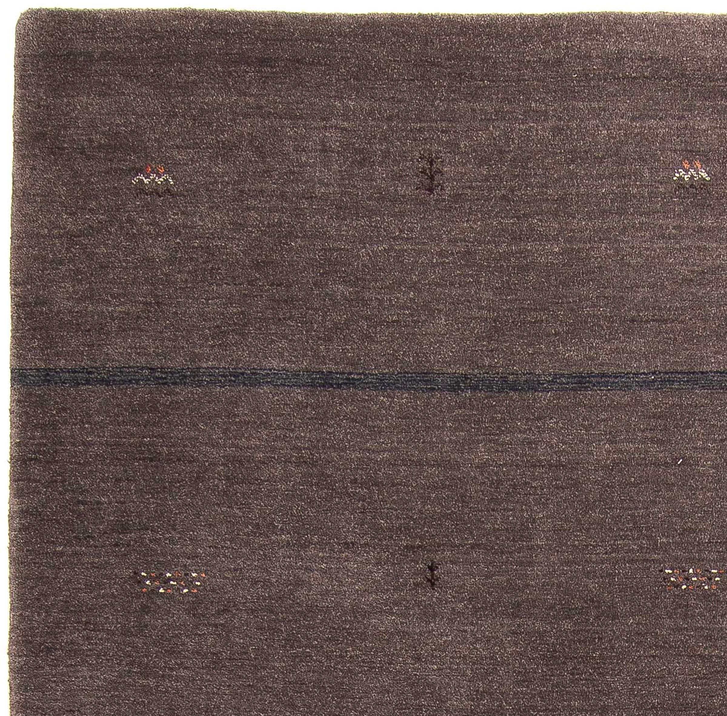 morgenland Wollteppich »Gabbeh - Loribaft Softy - 244 x 173 cm - dunkelbraun«, rechteckig, Wohnzimmer, Einzelstück