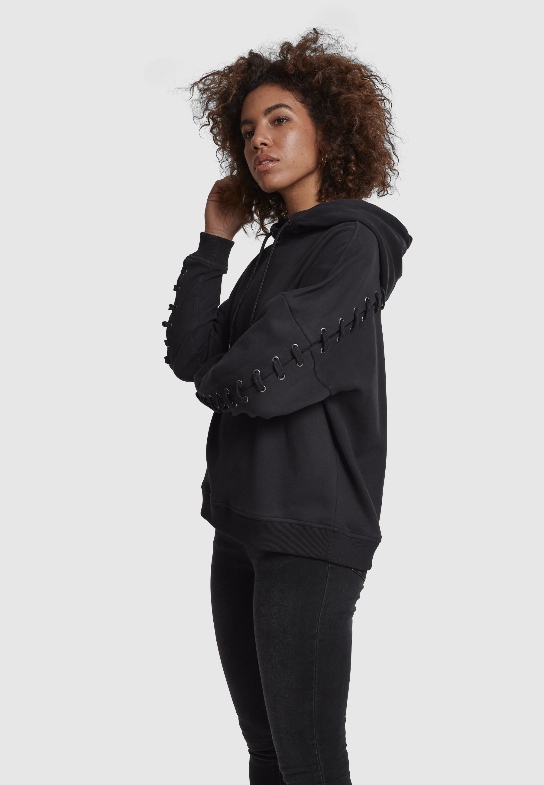 URBAN CLASSICS Sweatshirt »Urban Classics Damen Ladies Laced-Up Hoody«, 1
