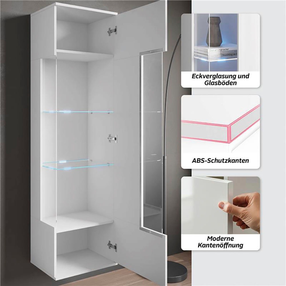 Thumbnail - INOSIGN Vitrine "Kenia, stehend und hängend, Türanschlag wechselbar" 1 Stk. tlg. Vitrineschrank mit Glastüren 160 cm Höh...