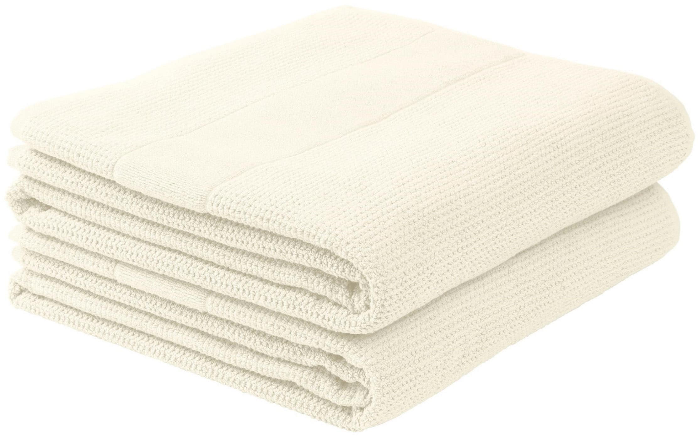 Schiesser Handtücher »Schiesser Duschtücher Turin im 2er Set aus 100%  Baumwolle«, (2 St.), Reiskorn-Optik | BAUR | Gästehandtücher