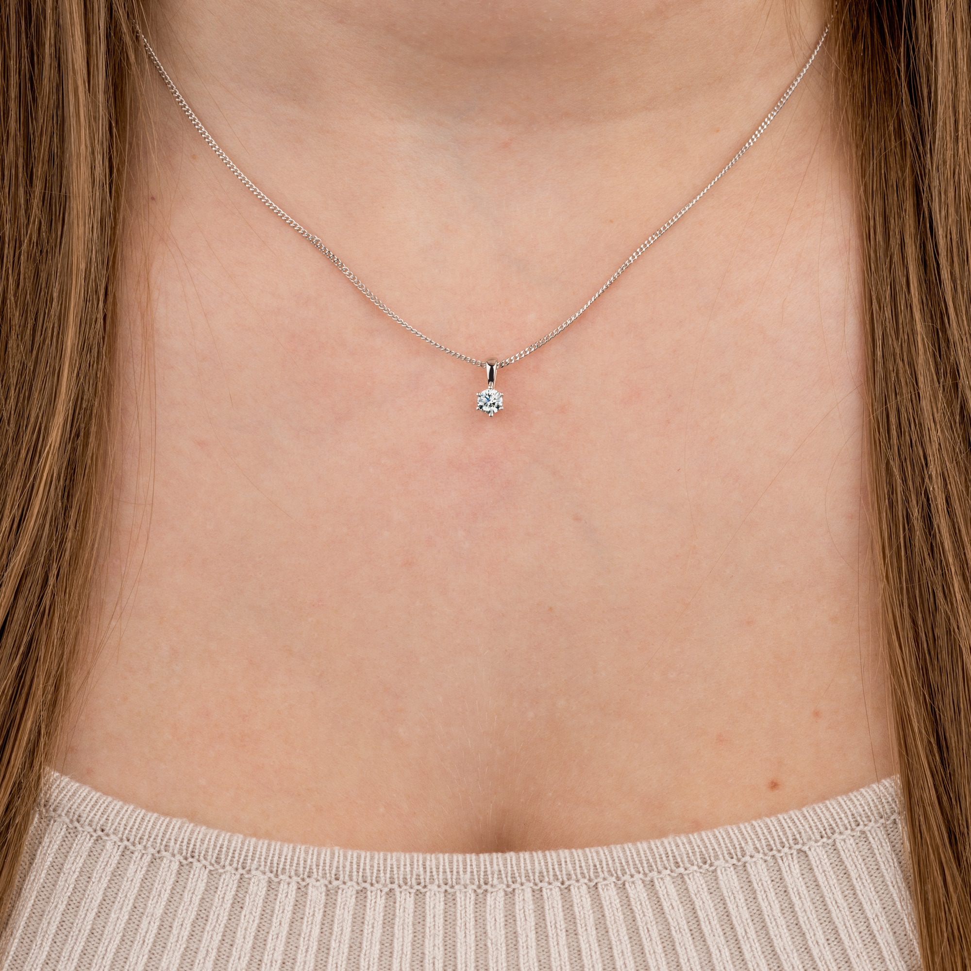 Orolino Kette mit Anhänger »750/- Weißgold 1 Brillant 0,25 ct.«