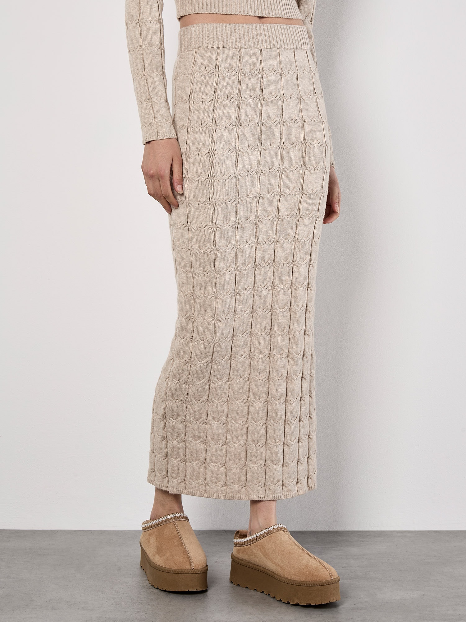Apricot Strickrock "Strickrock" mit Zopfmuster