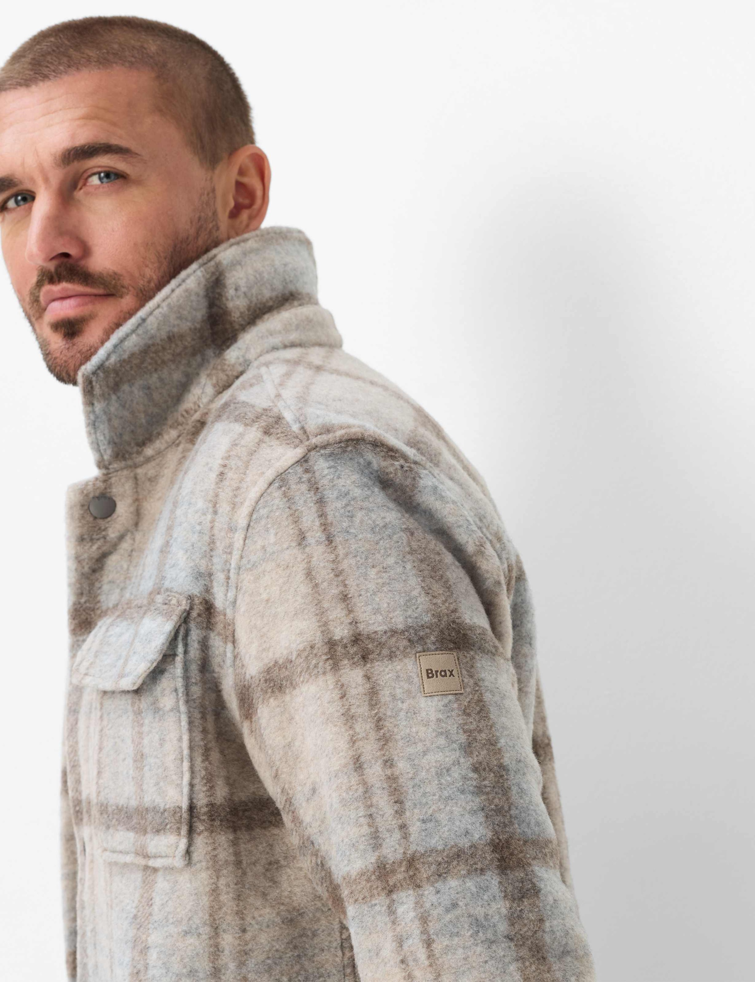 Brax Sweatjacke »Style SANTIAGO« Flanell: Kariertes Overshirt im Wollmix