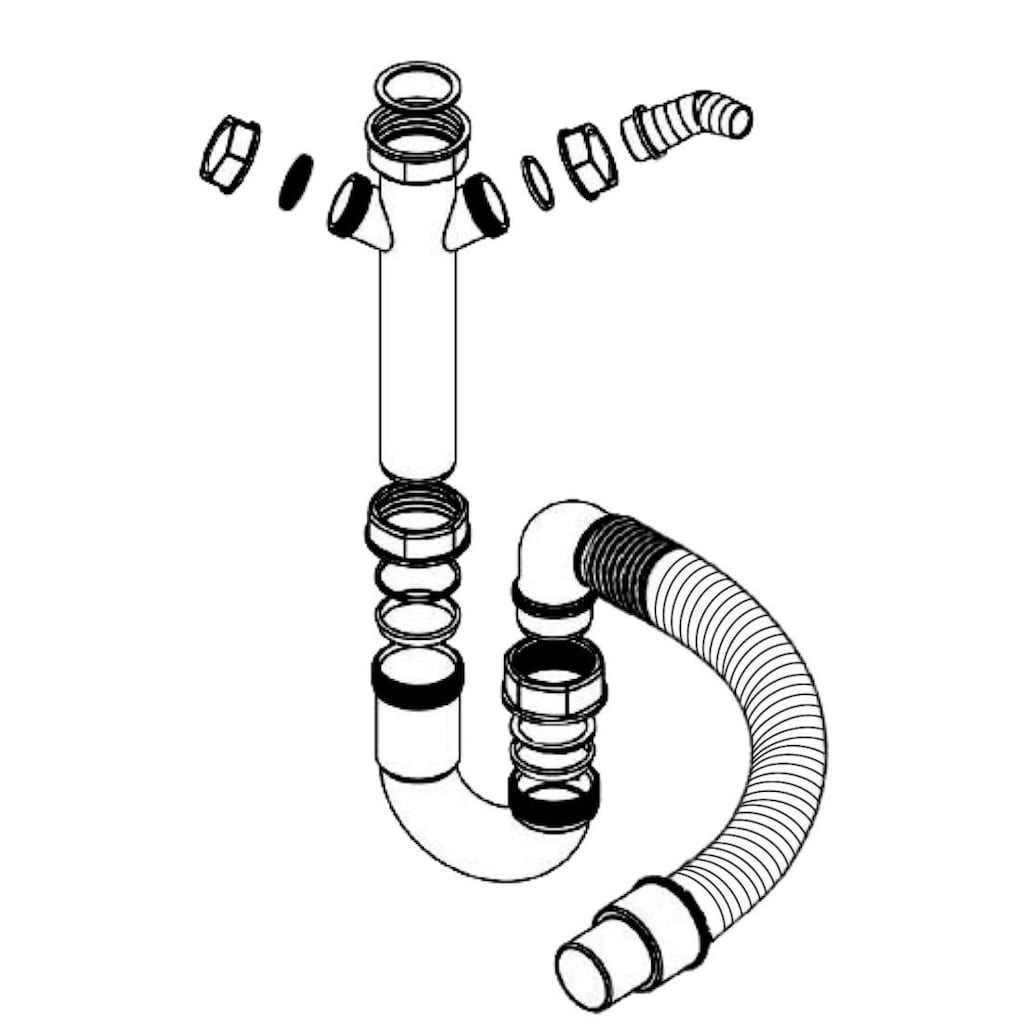 Xavax Siphon »Siphon, Röhrensiphon, flexibler Ablaufschlauch«, 1 1/2 Zoll, 1 St. Polybeutel