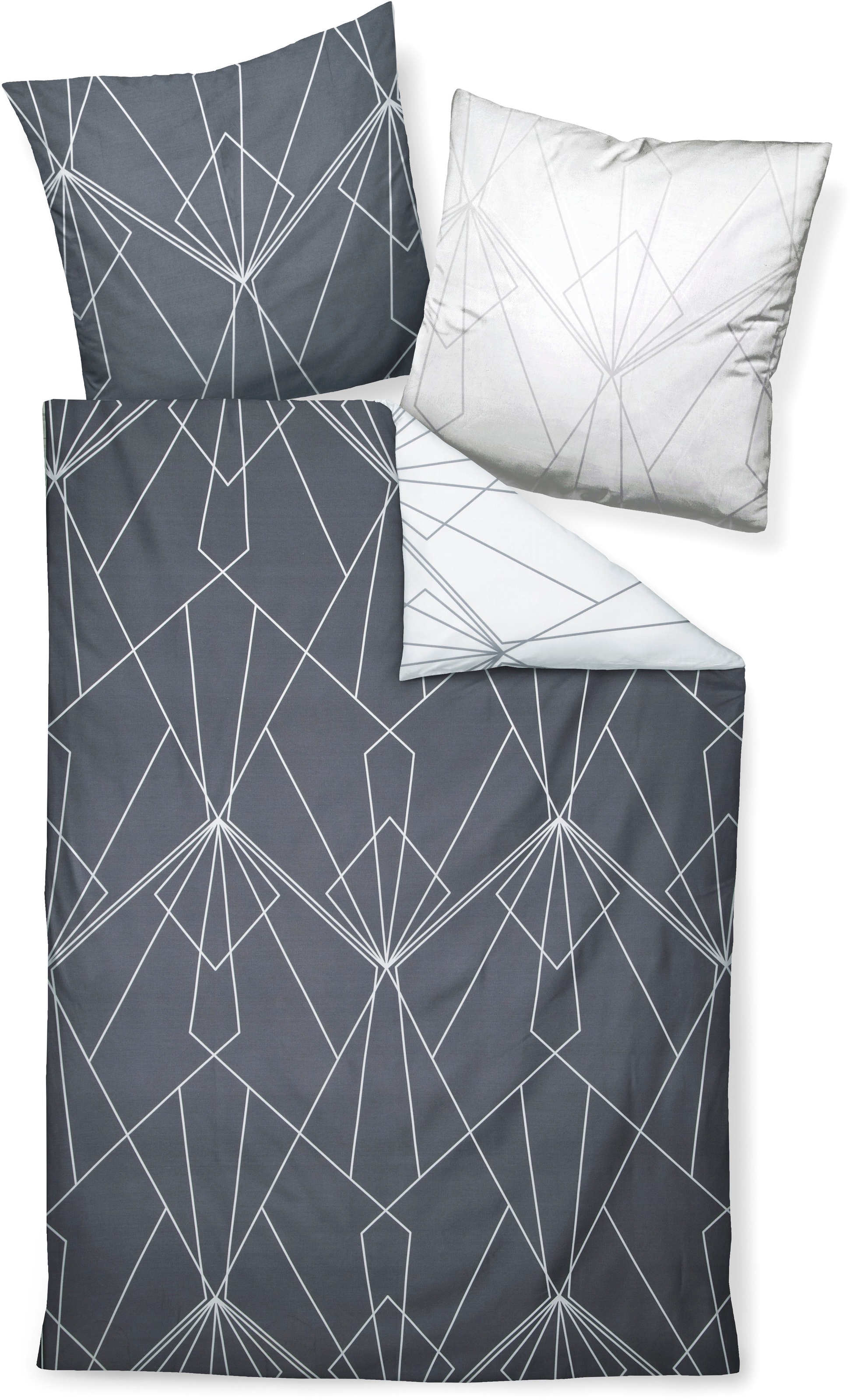 Janine Wendebettwäsche "J. D. 87054" 3 Stk. Bettwäsche aus Baumwolle mit gr günstig online kaufen