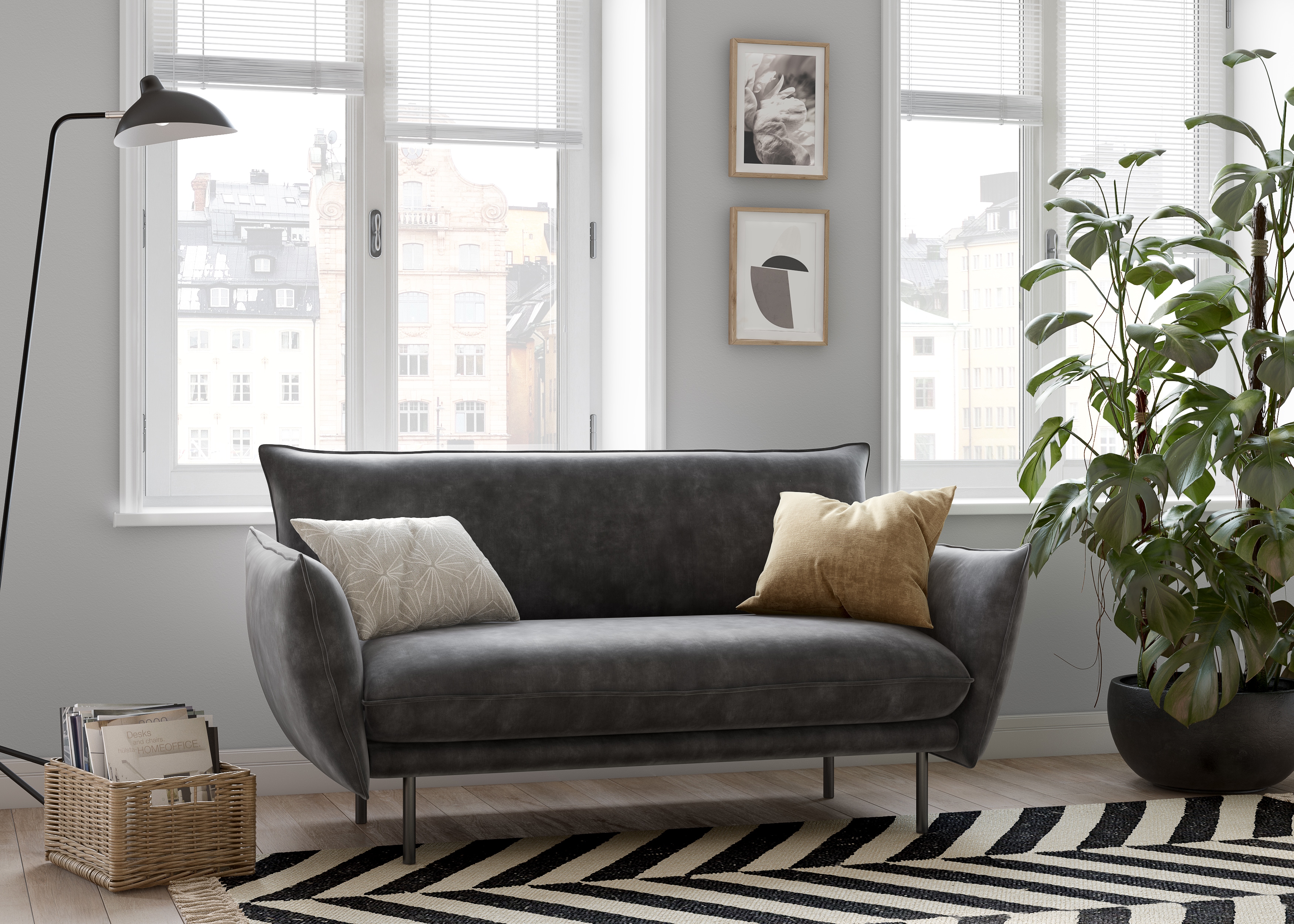 OTTO home 2-Sitzer "Stine" Besonderes Design durch Kissenoptik und Keder