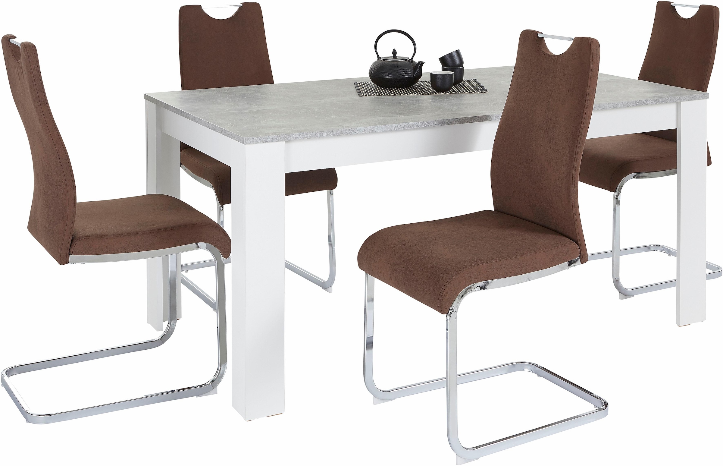 Homexperts Essgruppe »Zabona«, (Set, 5 tlg.), 4 Stühle und 1 Tisch