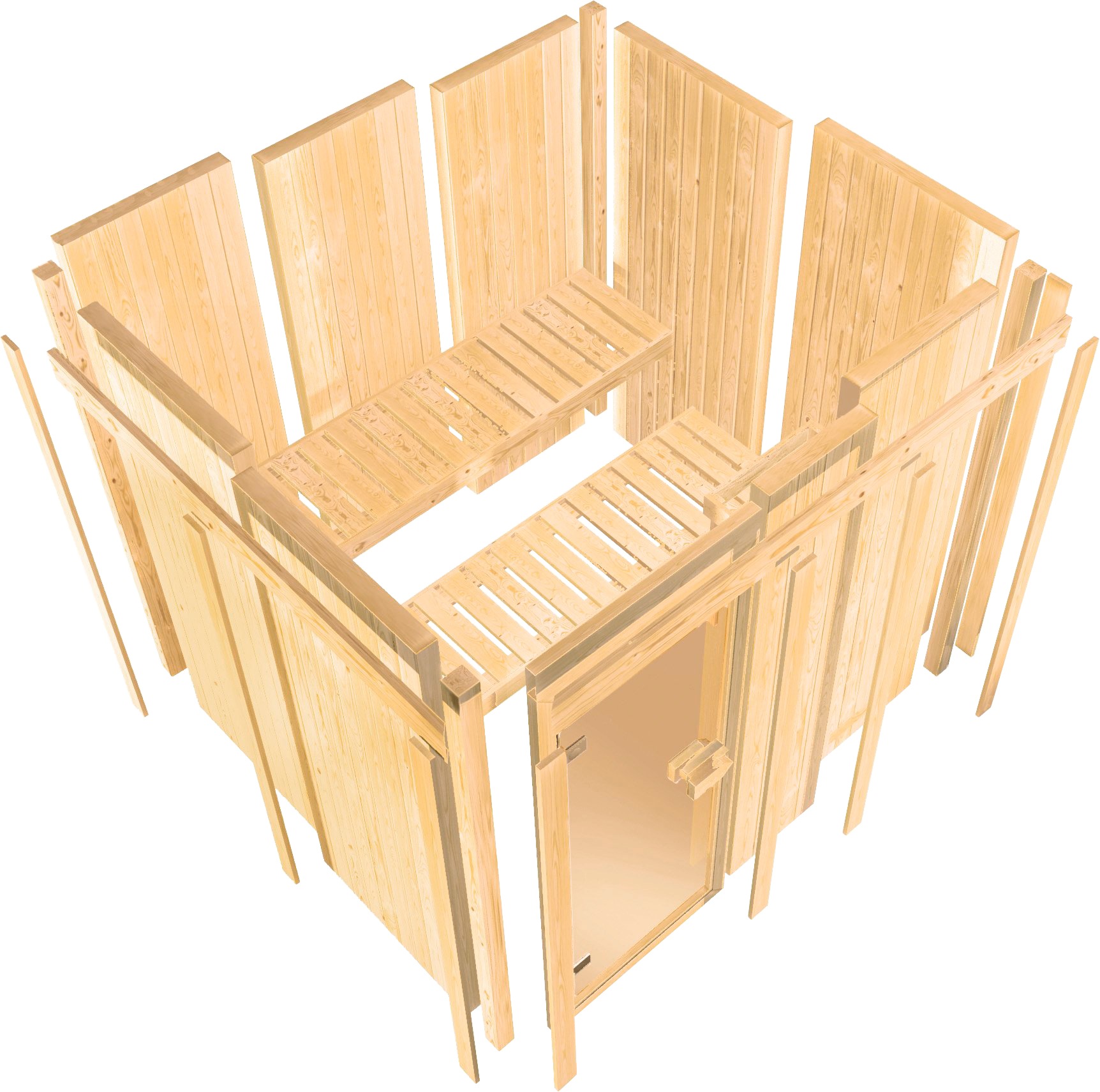 Karibu Sauna »Avril« Set,  Ofen 9 KW externe Strg easy