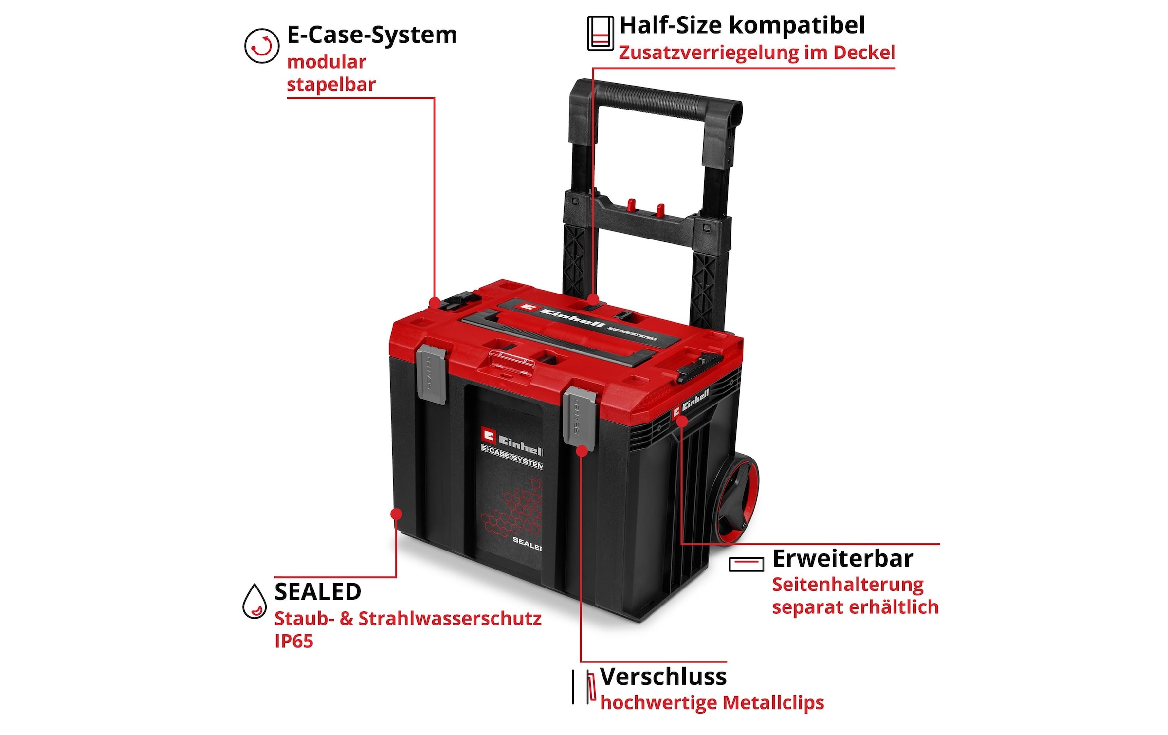 Einhell Werkzeugkoffer »E-Case L with wheels SEALED«