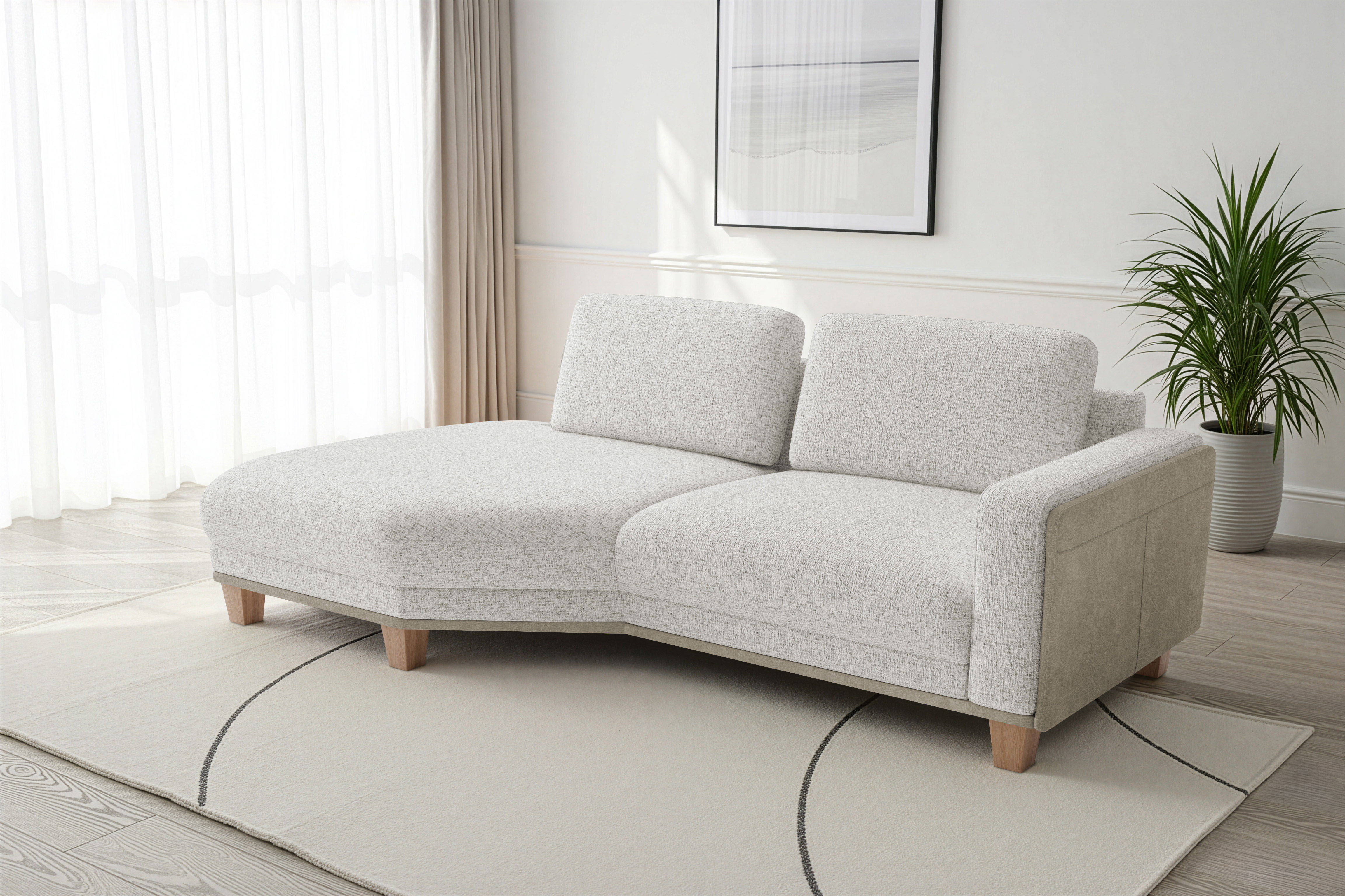 sit&more Ecksofa "Concept" Modernes Sofa in drei Fußfarben zur Auswahl