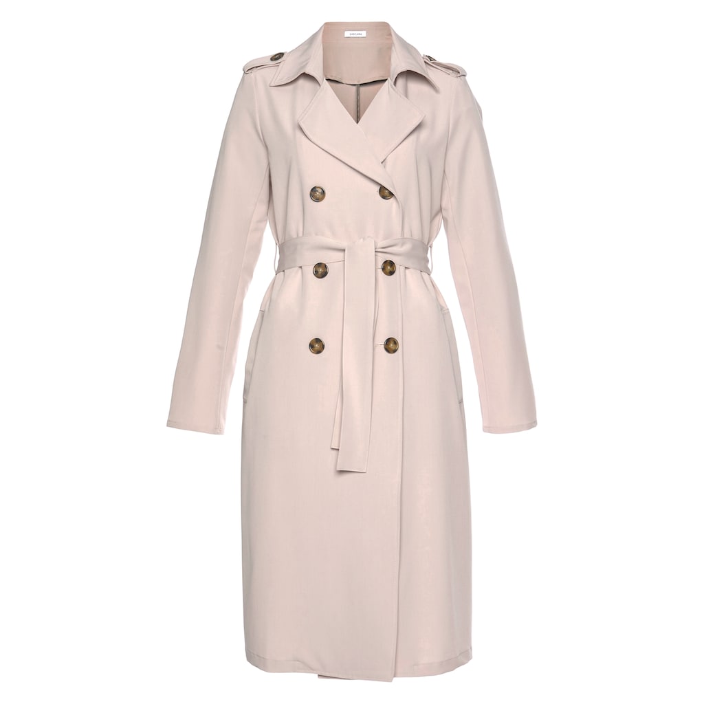 LASCANA Trenchcoat, (mit Bindegürtel), zum Regulieren, leichter Damenmantel, casual-chic