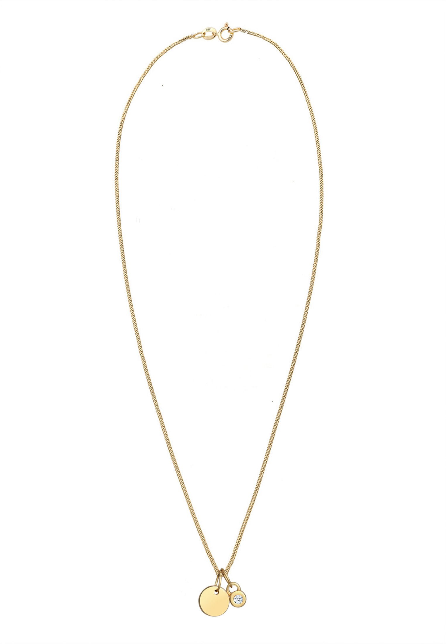 Elli DIAMONDS Collierkettchen »Kreis Geo Solitär Diamant (0.03 ct.) 585 Gelbgold«