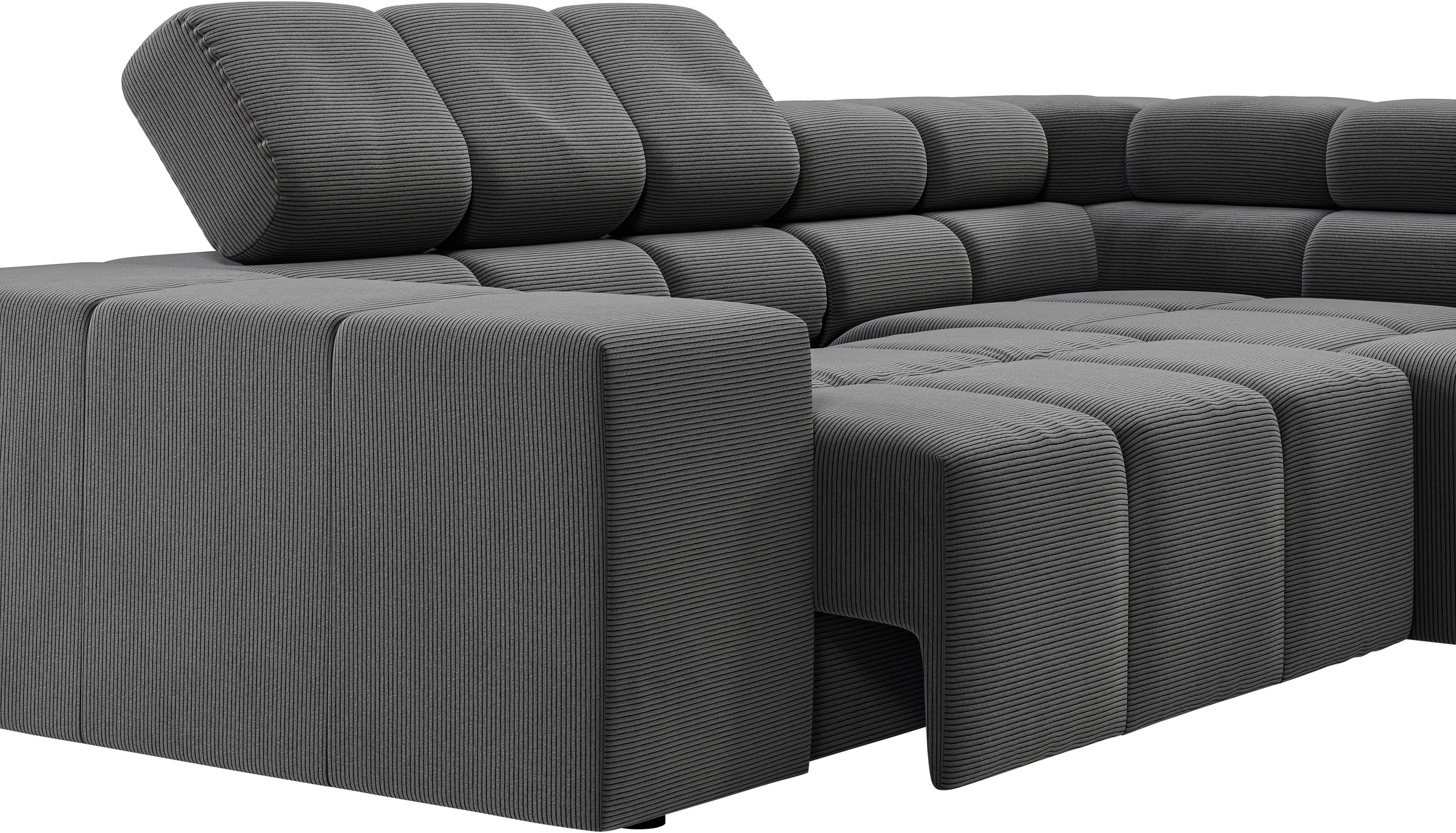 INOSIGN Ecksofa »Ancona, incl. Kopfteilverstellung + 3 Zierkissen, L-Form, Breite 249cm«, wahlweise motorische Sitztiefenverstellung, B/T(H: 249/215/70 cm
