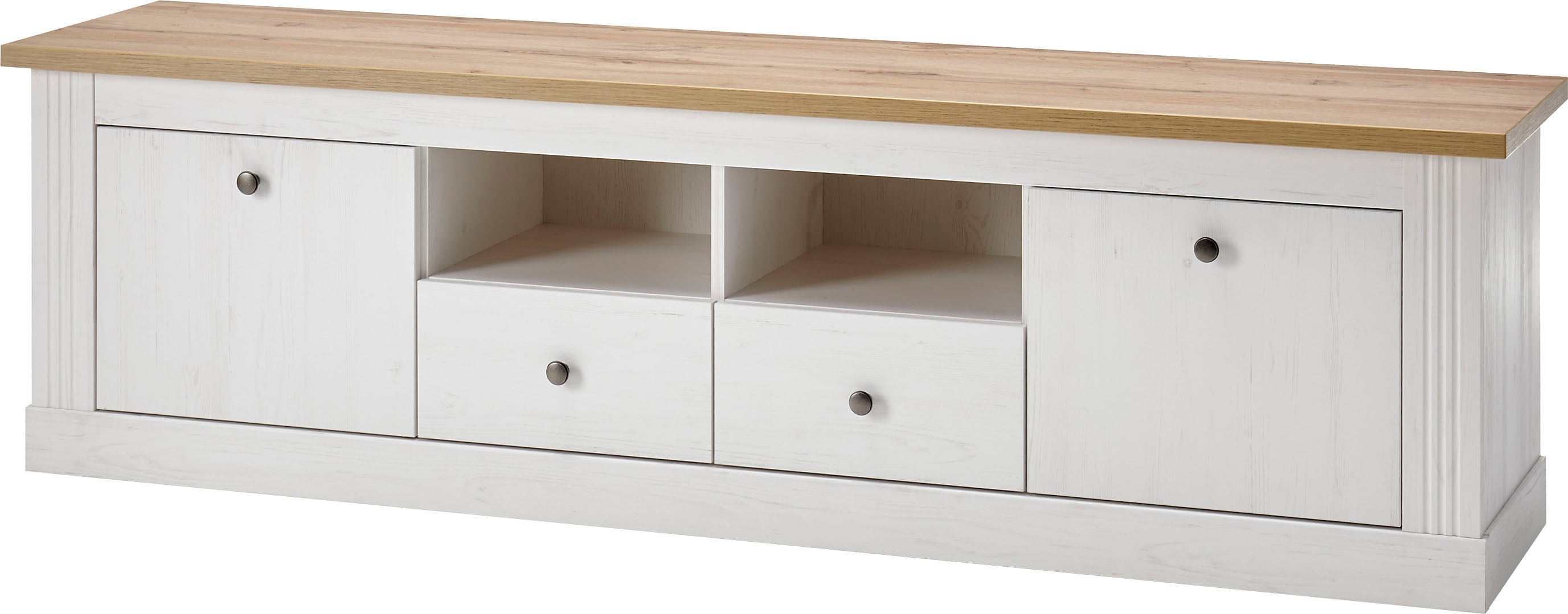 OTTO home Lowboard "Westminster, TV-Unterteil im Landhausstil, Kommode, TV-Schrank" Metallgriffe, viel Stauraum, in 2 Farben & drei Größen erhältlich