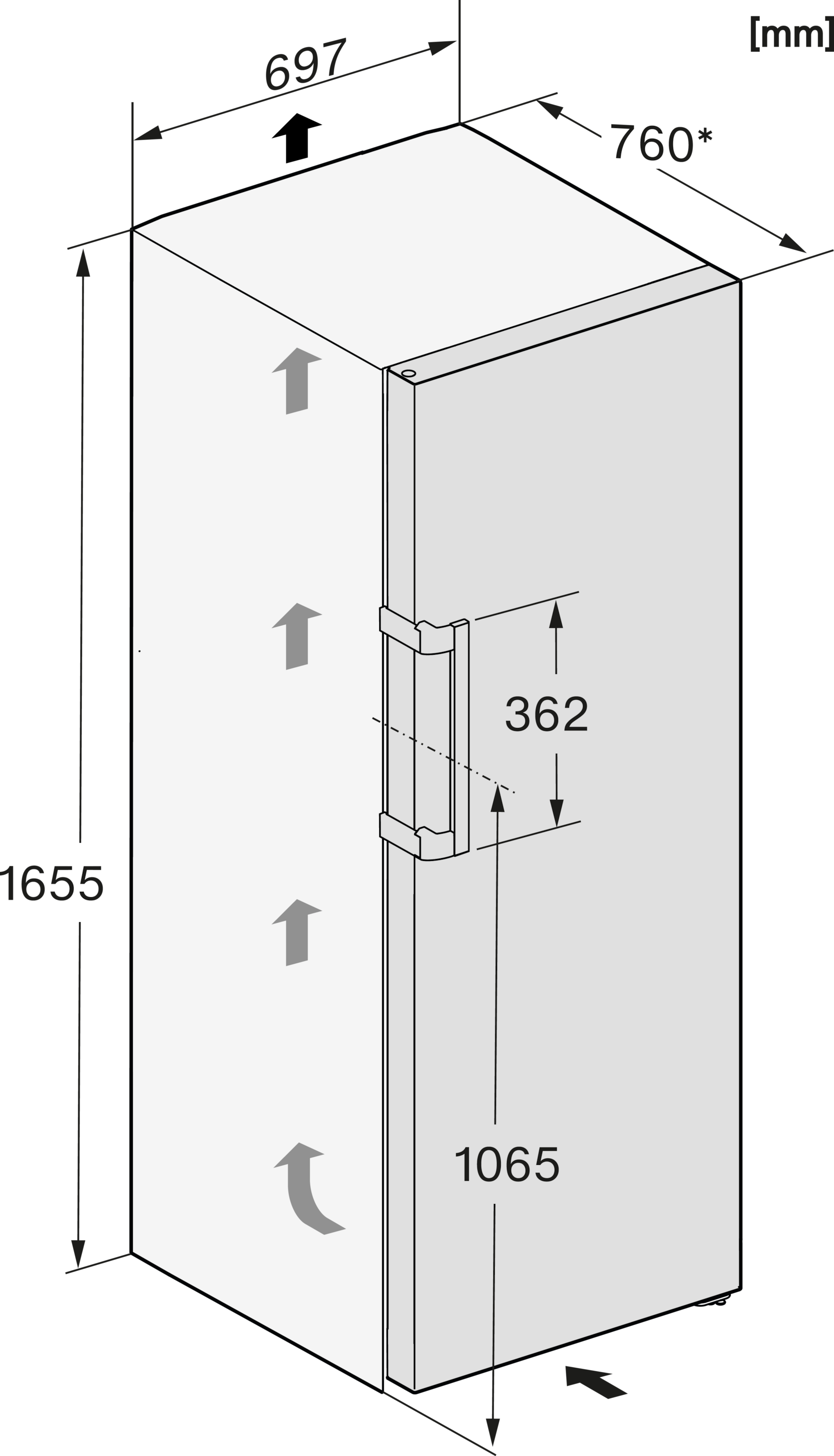 Miele Gefrierschrank »FN 4748 C«, 165,5 cm hoch, 69,7 cm breit