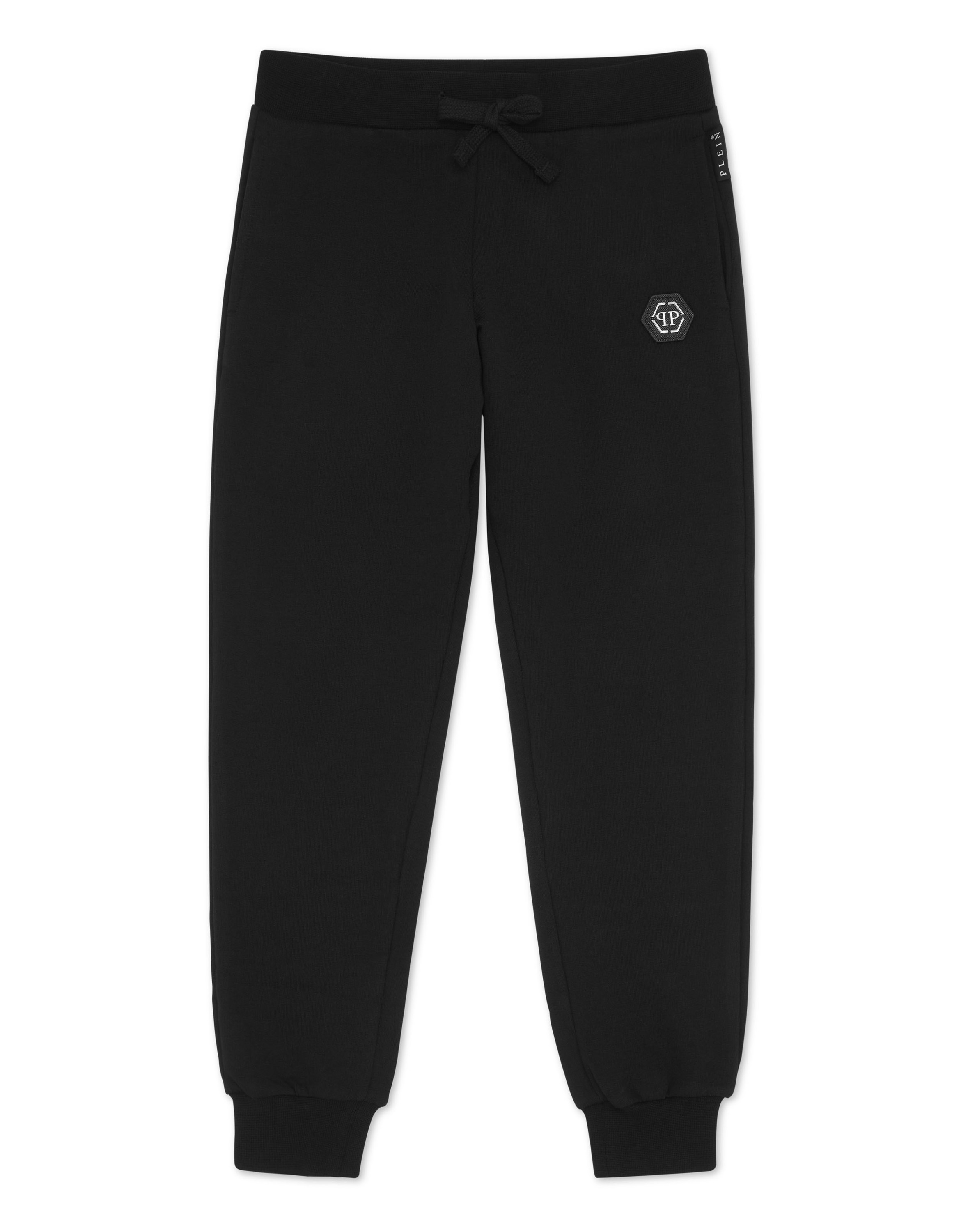 PHILIPP PLEIN Mädchen Jogginghose "Hexagon"02, schwarz, Gr. 12, Obermaterial: 95% Baumwolle, 5% Elasthan, Hosen