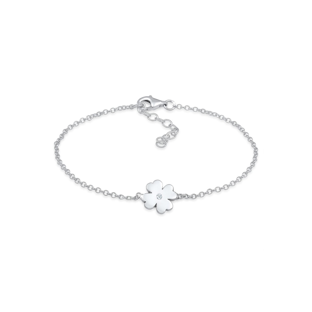 Elli DIAMONDS Armband »Kleeblatt Talisman Diamant (0.015 ct.) 925 Silber«