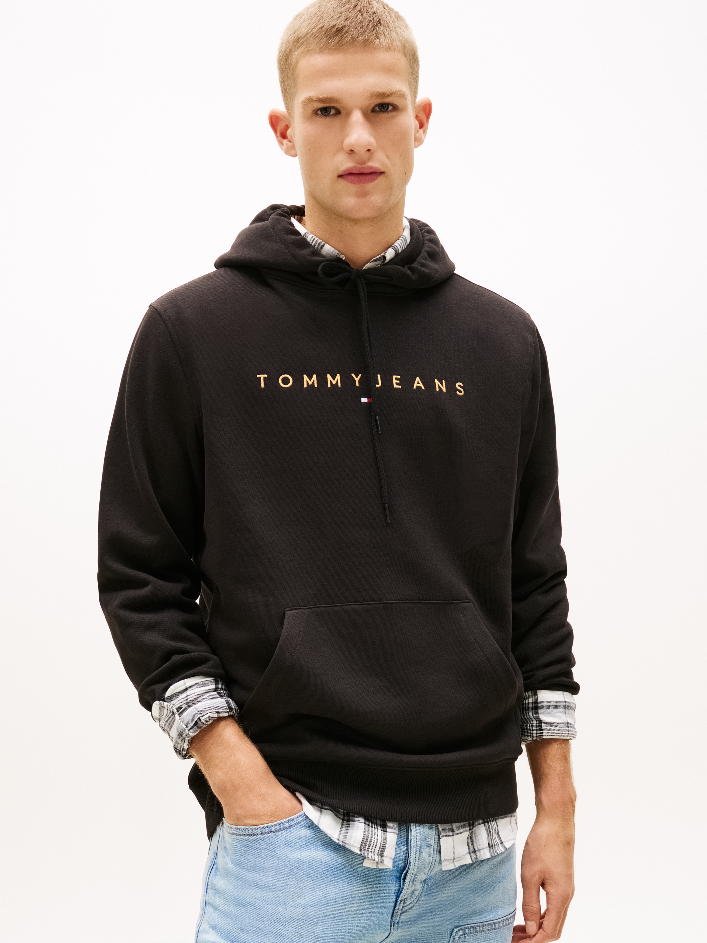 Tommy Jeans Hoodie "TJM REGULAR LINEAR LOGO HOODIE EXT", mit Logo-Stickerei