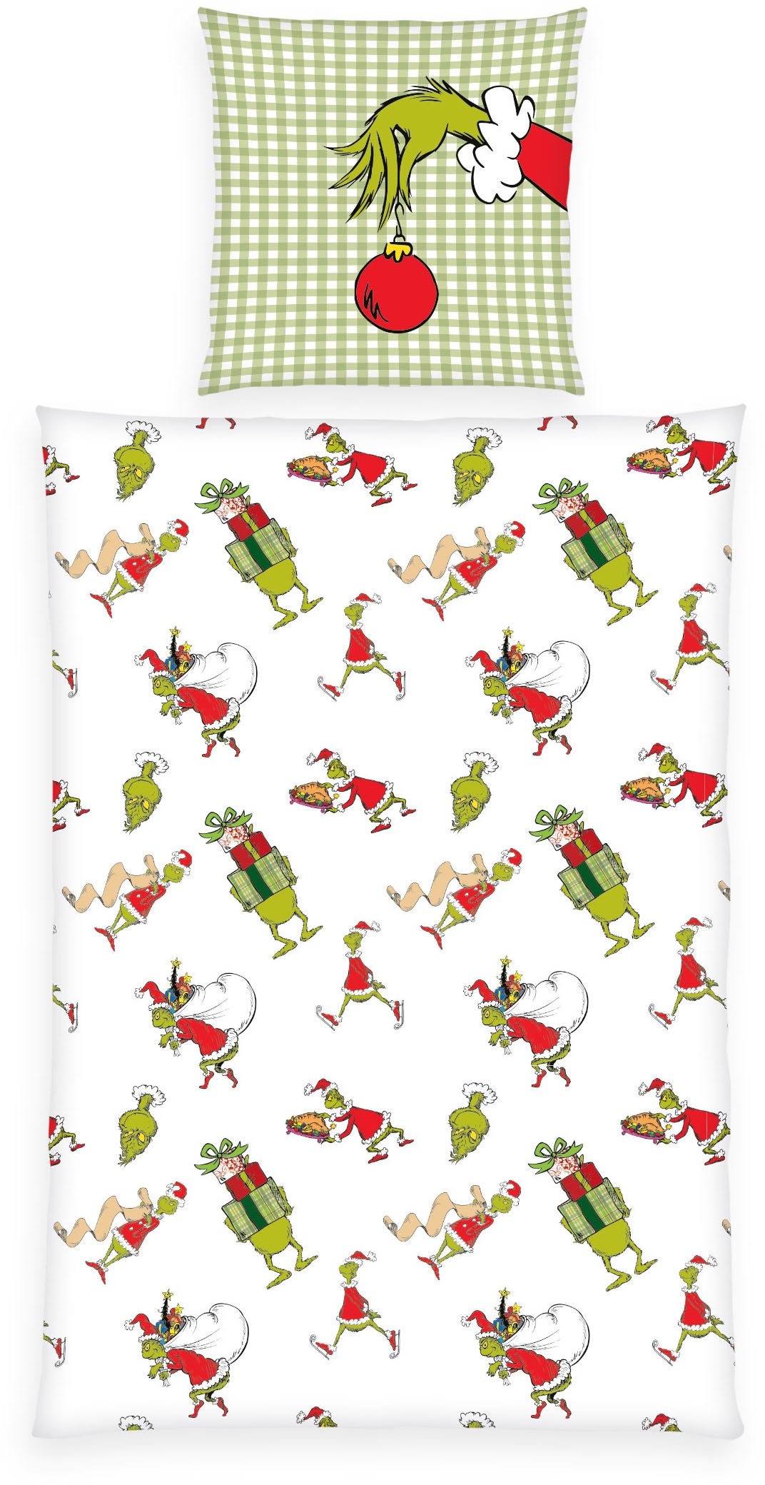 The Grinch Wendebettwäsche "Grinch" 2 Stk. mit niedlichem Allover-Motiv