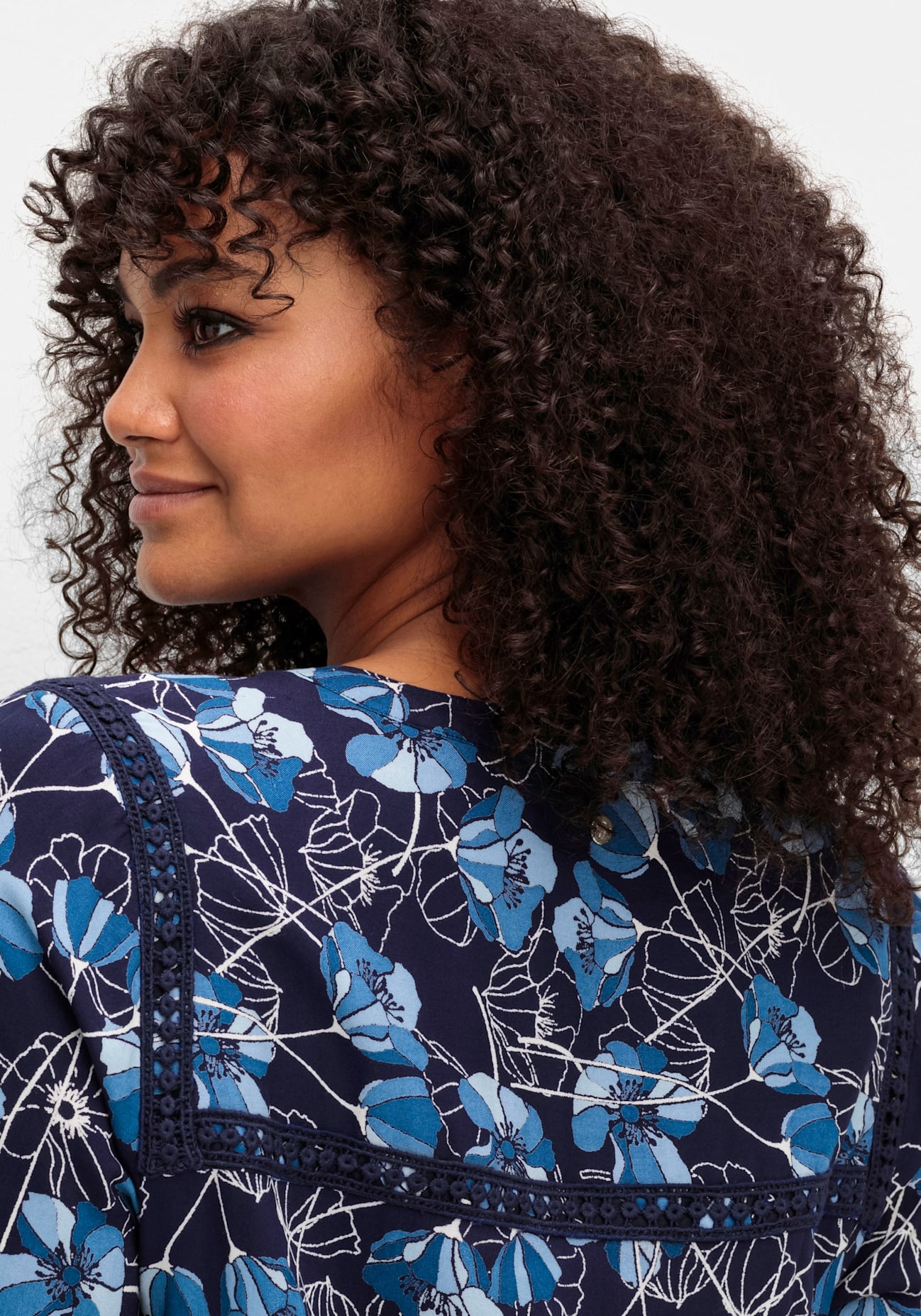 Sheego Printed Blouse Women Blue Patterned Size 40 3