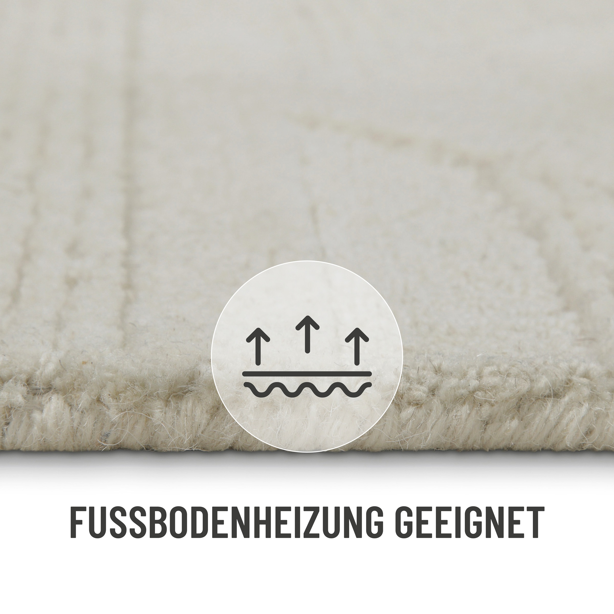 Wecon home Wollteppich »Hamptons FIVETEEN«, rechteckig, 15 mm Höhe, Läufer, Schurwolle, Kurzflor, Wohn- & Schlafzimmer, Hoch-Tief-Effekt