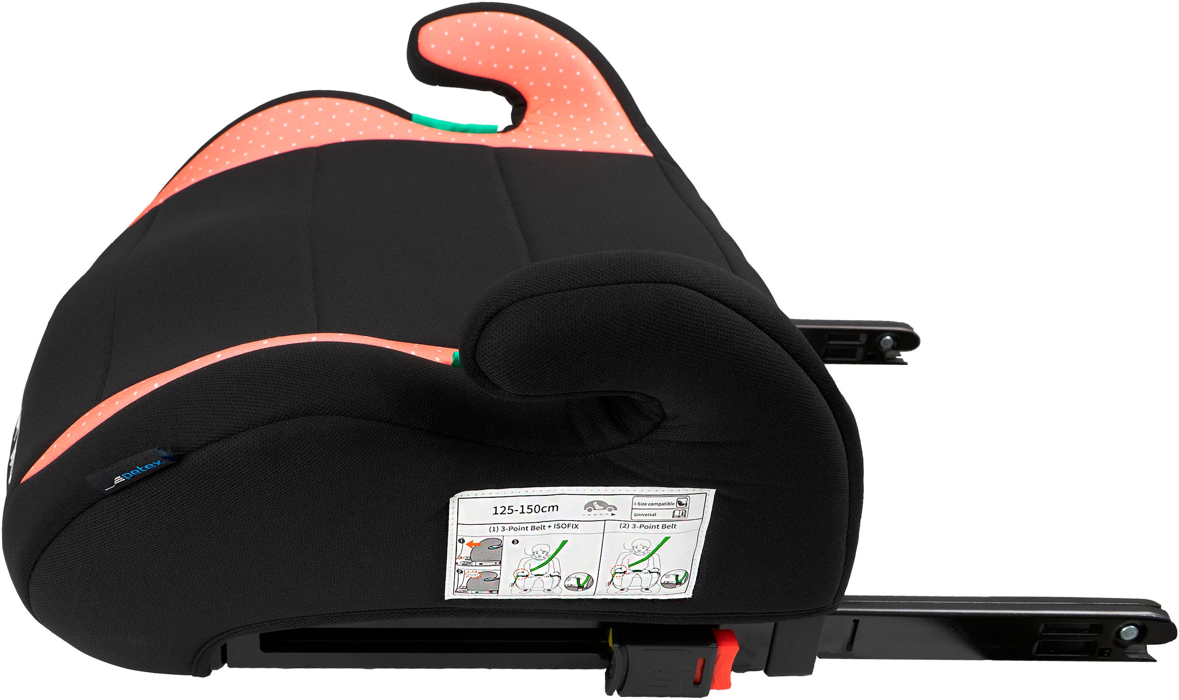 Petex Kindersitzerhöhung »Max Plus«, Befestigung mit ISOFIX-Befestigung & 3-Punkt-Gurt des Fahrzeugs