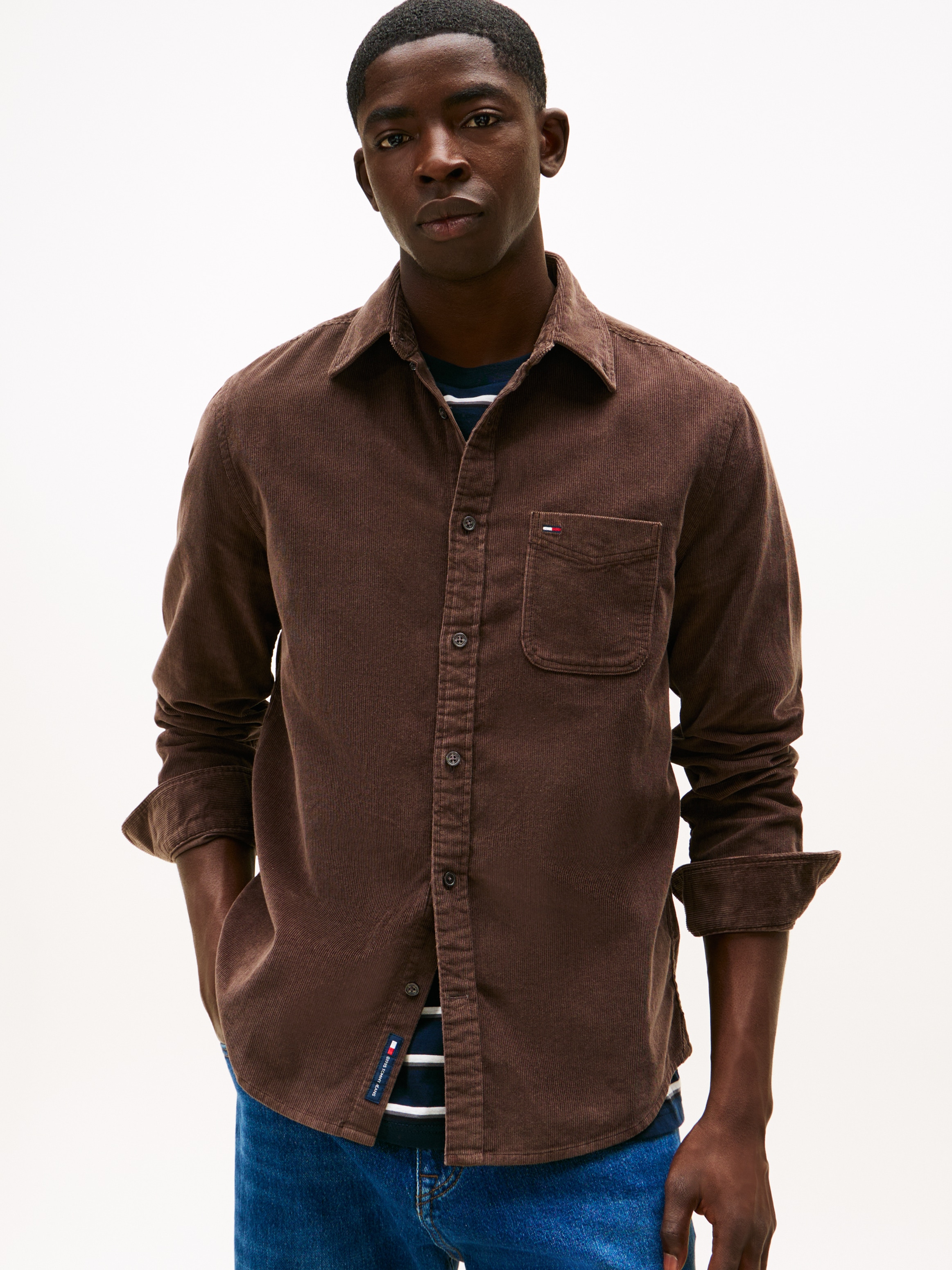 Tommy Jeans Langarmhemd "TJM BABY CORD" Kentkragen, regular fit günstig online kaufen