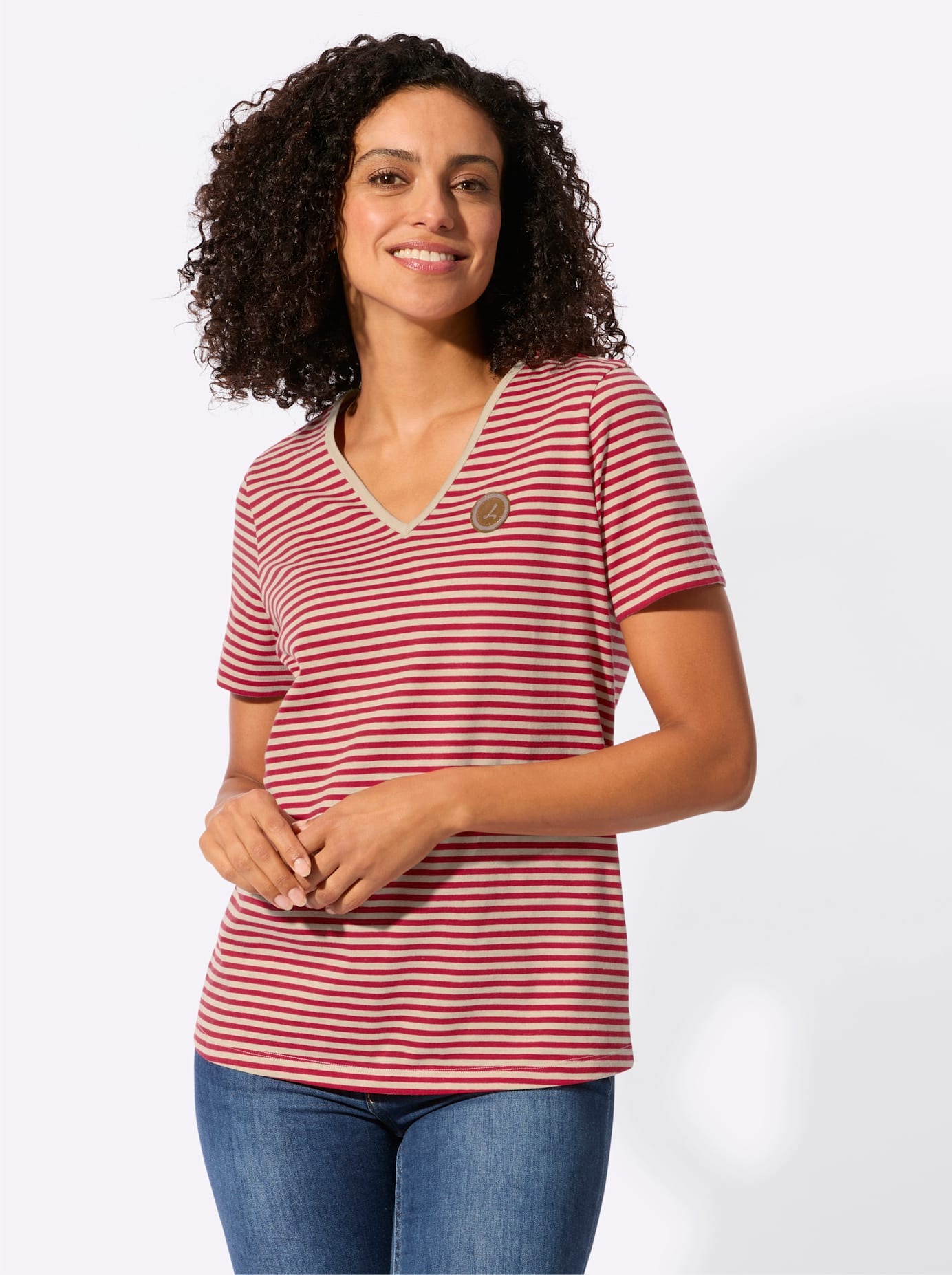 Casual Looks V-Shirt "Ringelshirt" 1 tlg. günstig online kaufen