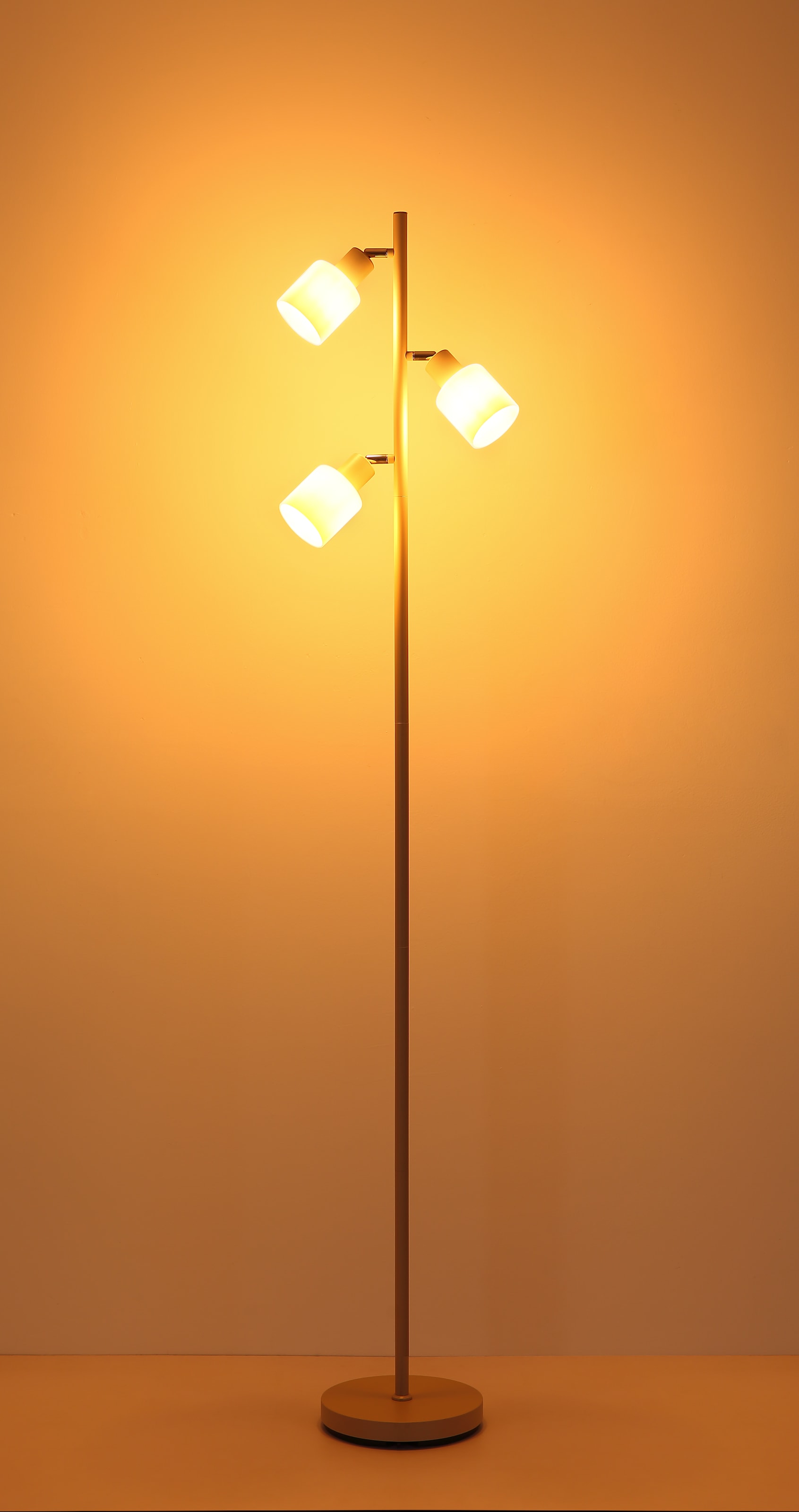 GLOBO LIGHTING Stehlampe »TRENT« E14 1 Stk. Sandfarbene Stehleuchte mit Chrom und Glas opal, dreh-/schwenkbar