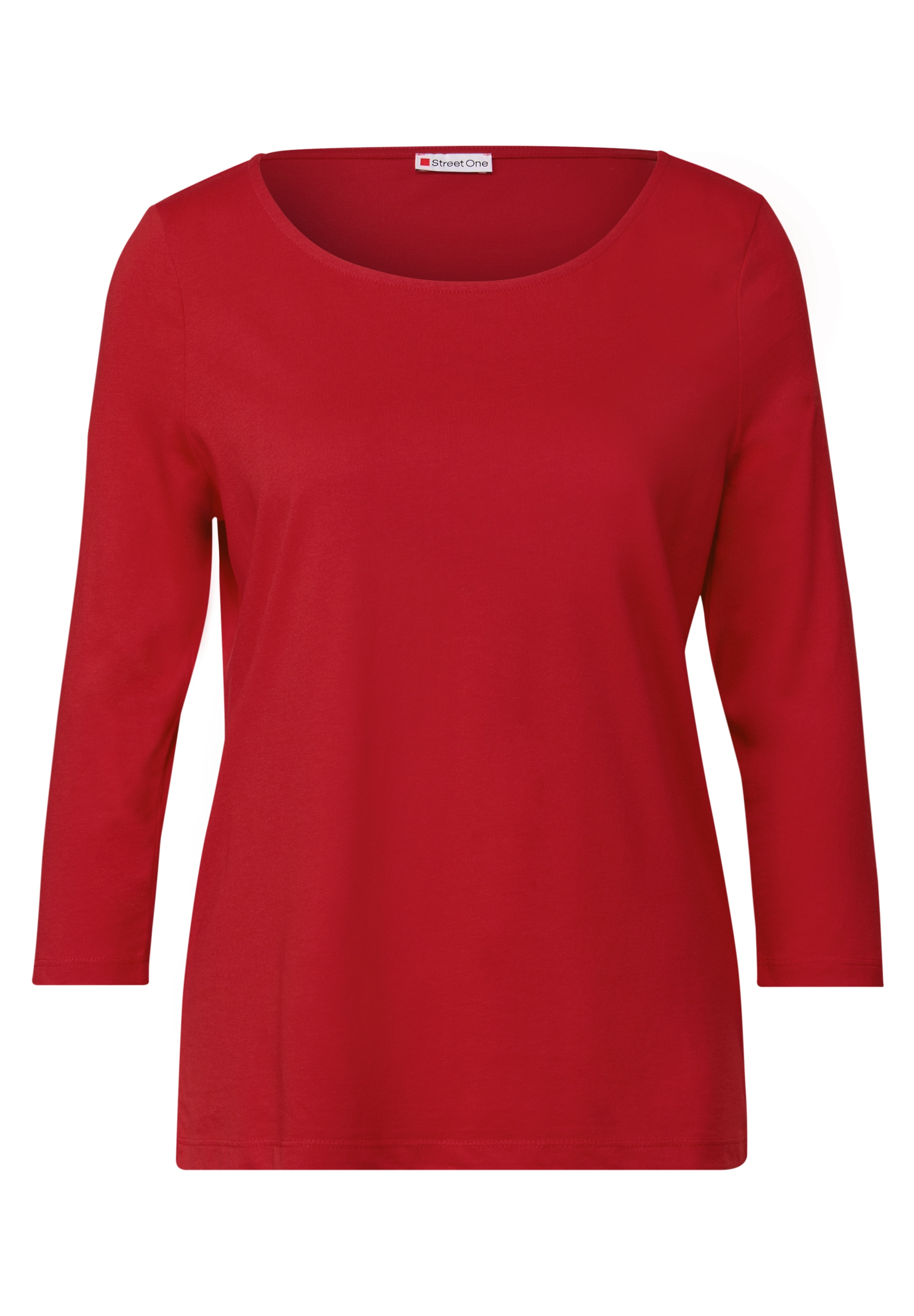 STREET ONE Langarmshirt, aus Baumwolle mit Stretchante