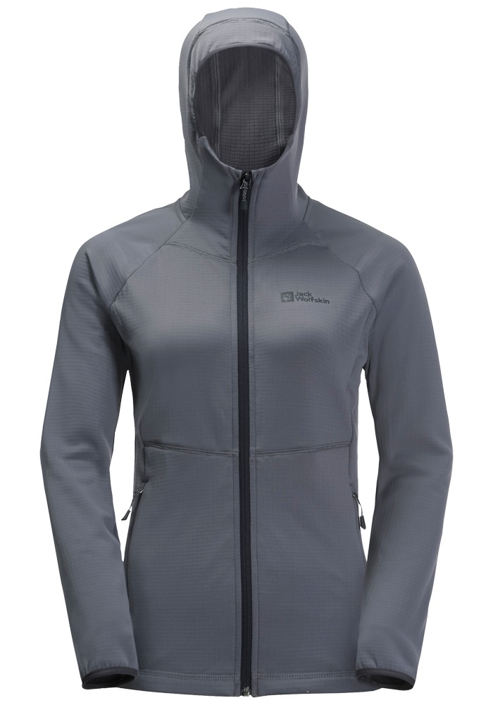 Jack Wolfskin Kapuzenfleecejacke »KOLBENBERG HOODED FZ W«, mit Kapuze