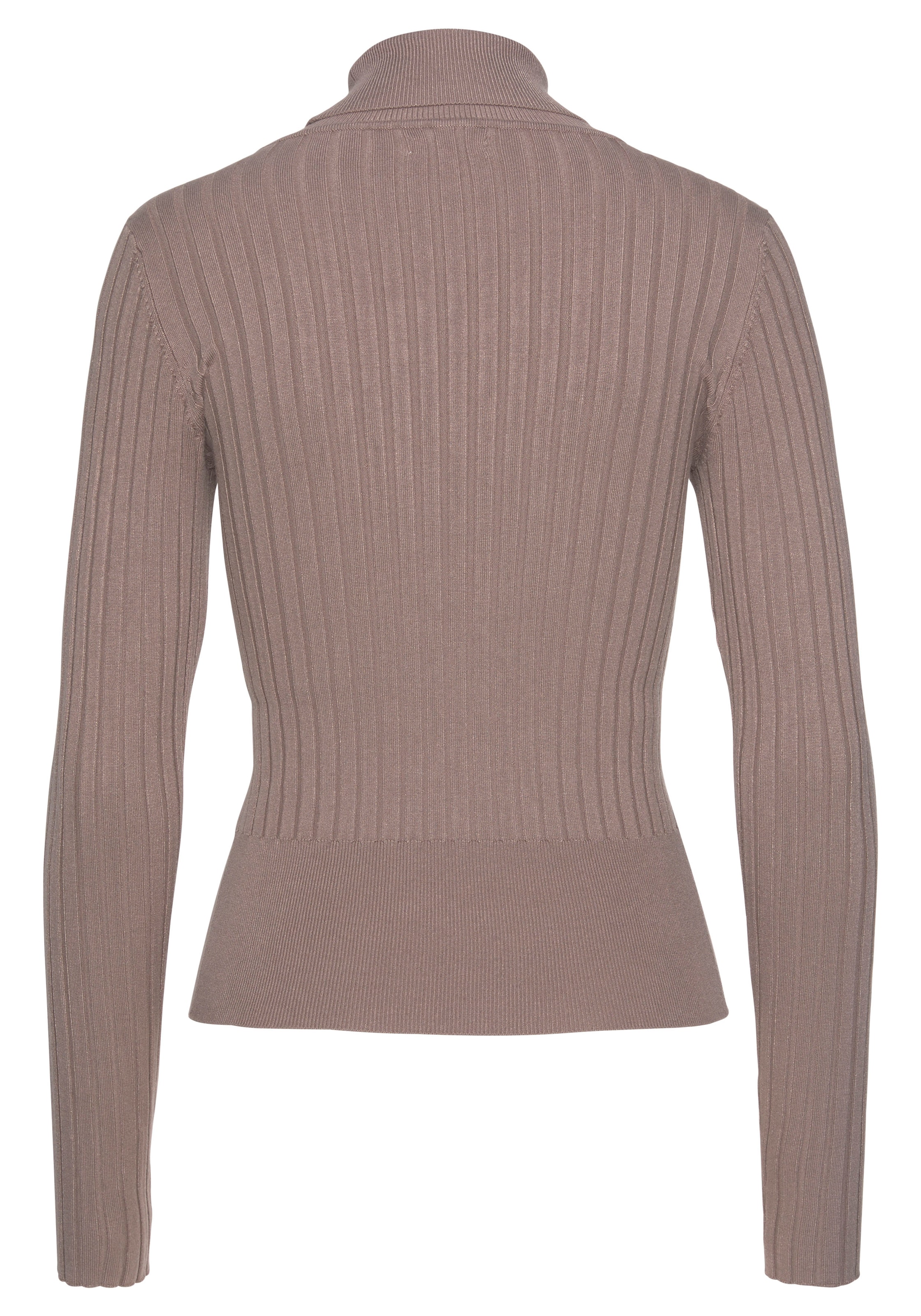 LASCANA Rollkragenpullover, aus weichem Rippstrick, figurbetonter Strickpullover