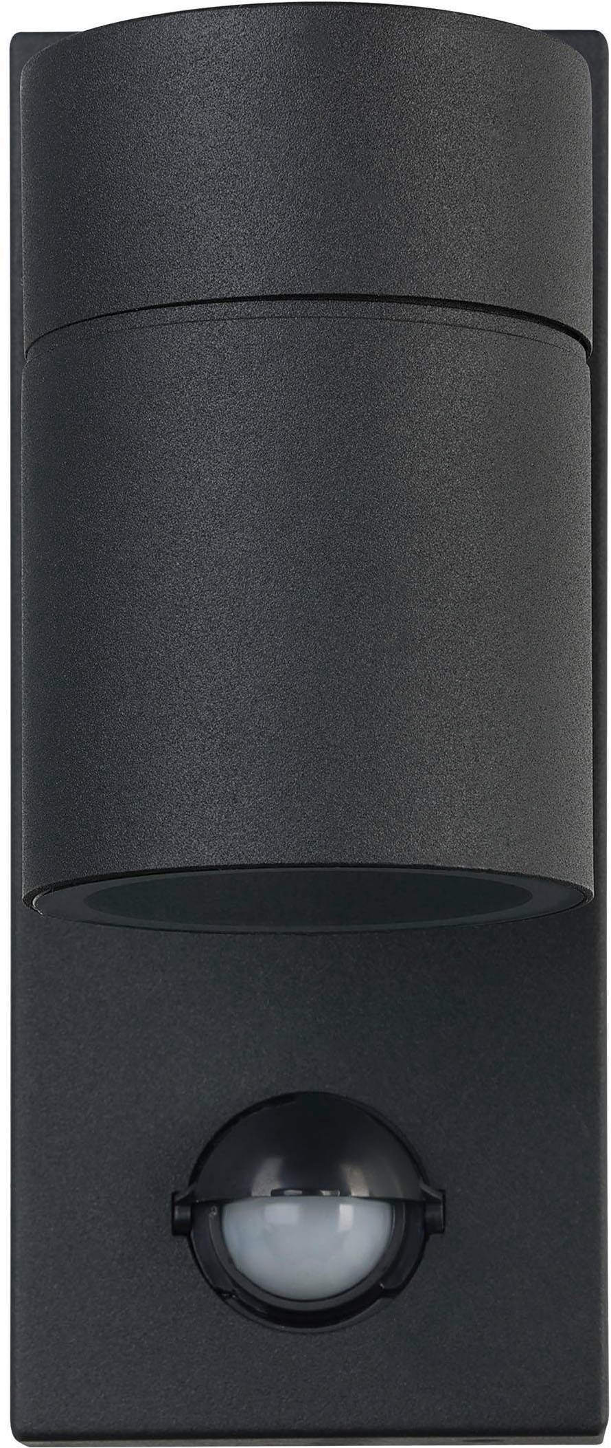 EGLO Wandleuchte »Riga 5 Außen-Wandlampe, Außenleuchte aus Stahl, GU10, IP44, Lampe« GU10 1 Stk. Wand-/Deckenleuchte - L6,5 x H16,5 x AL11 cm - schwarz - 1X2,8W inkl.