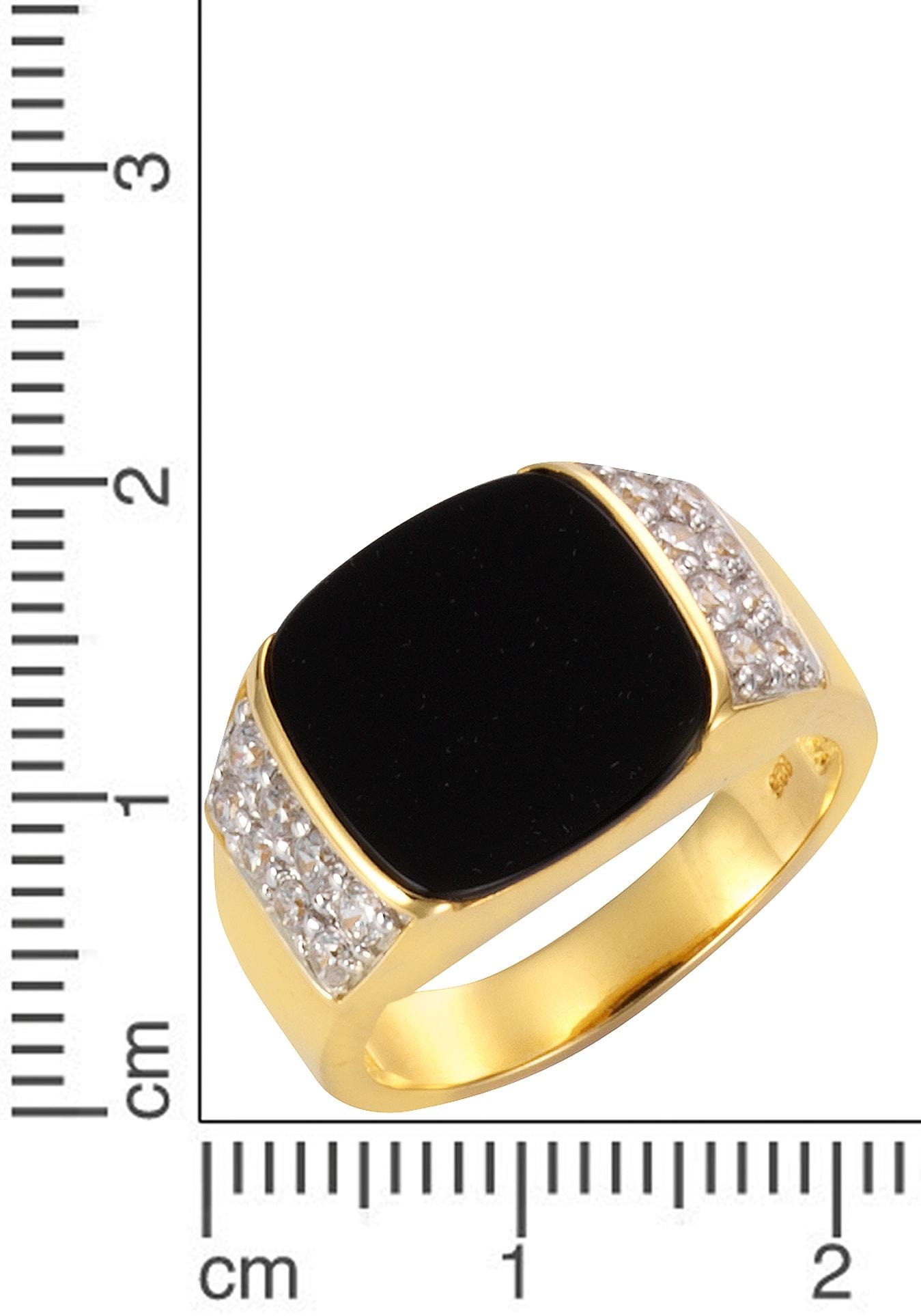 Firetti Fingerring »Schmuck Geschenk Silber 925 Herrenring Siegelring Achat«, mit Achat, Zirkonia (synth.)